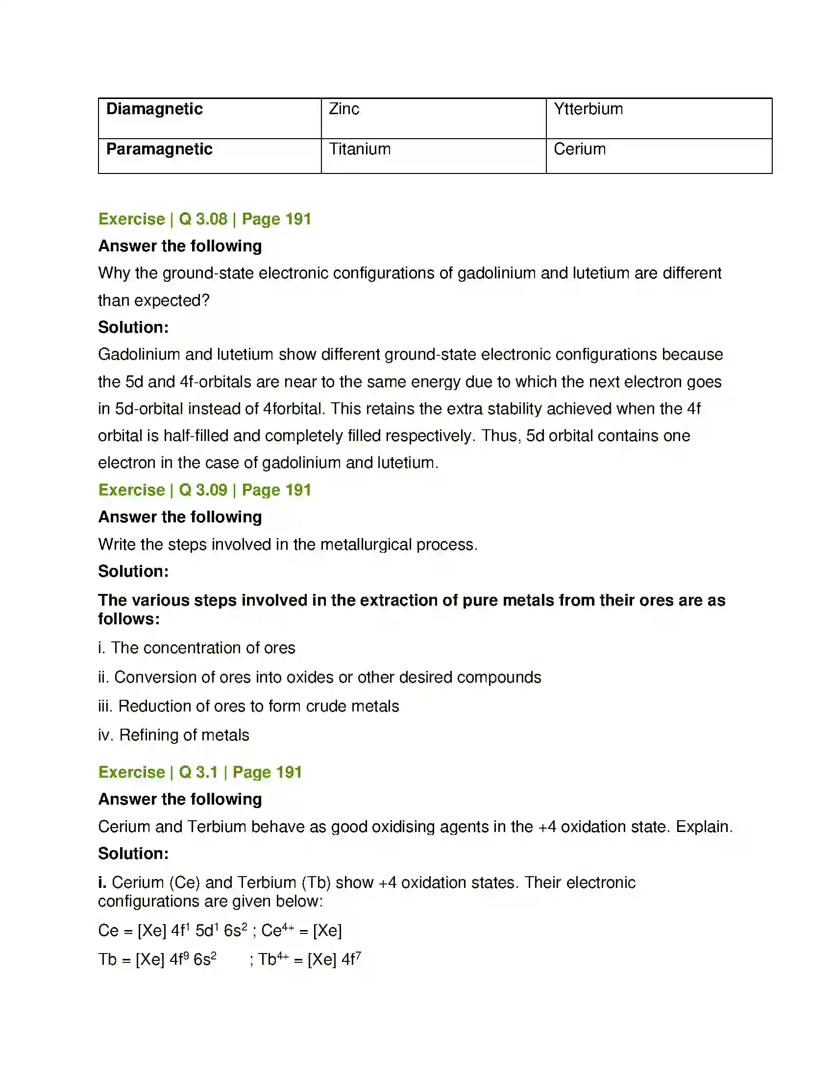 Maharashtra Board Class 12th Chemistry Transition and Inner transition Elements Solution 13