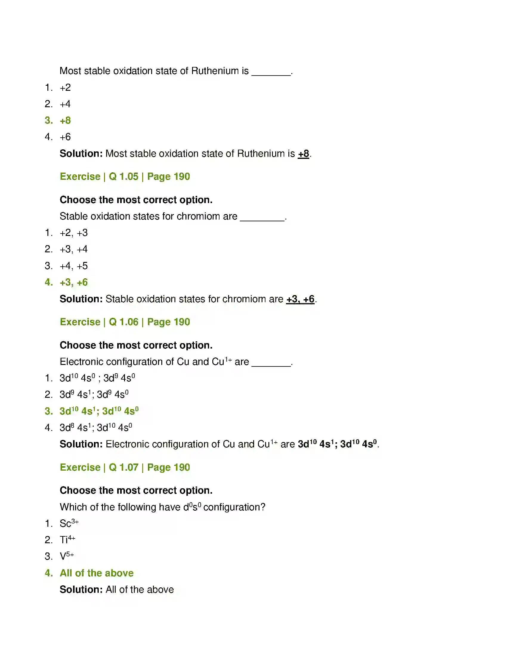 Maharashtra Board Class 12th Chemistry Transition and Inner transition Elements Solution 2