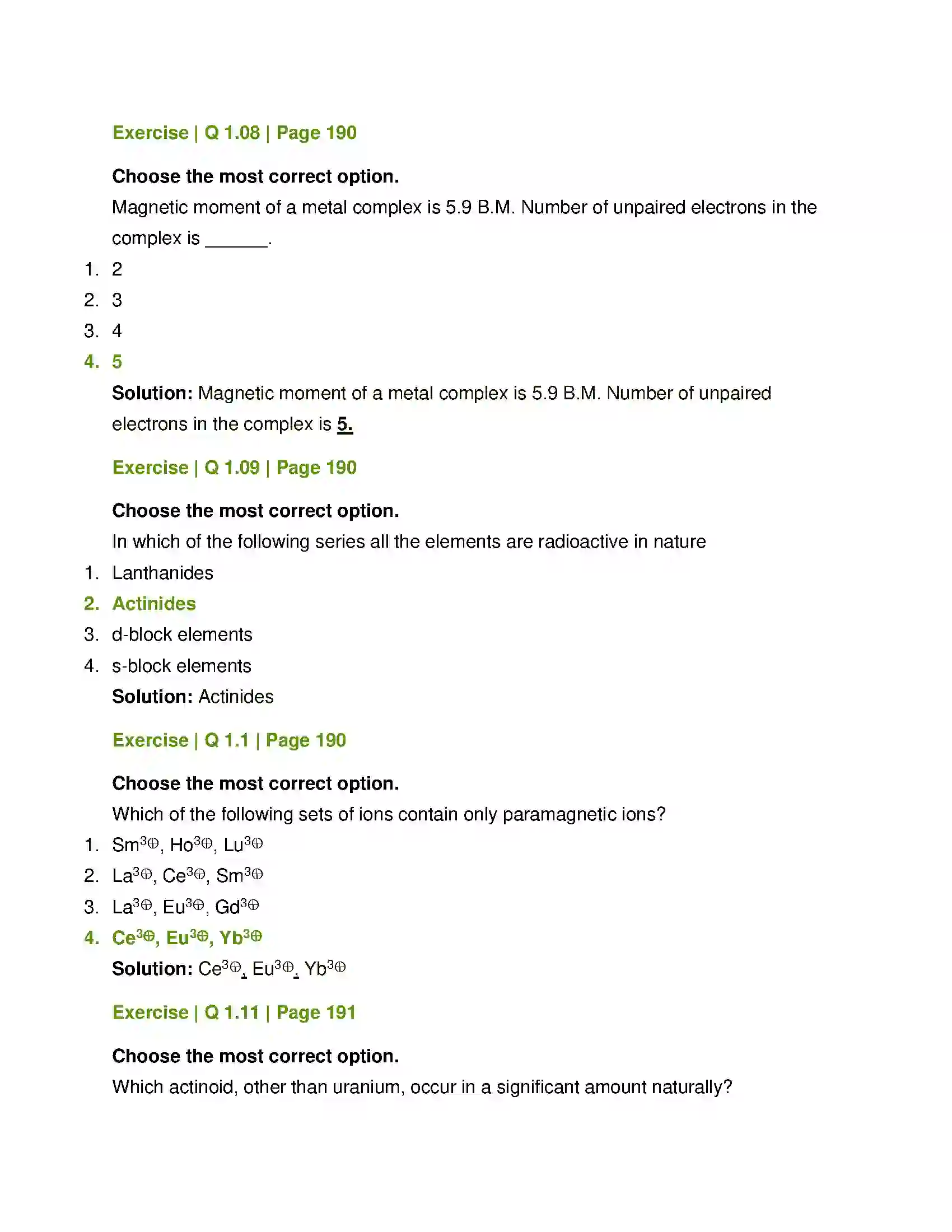 Maharashtra Board Class 12th Chemistry Transition and Inner transition Elements Solution 3