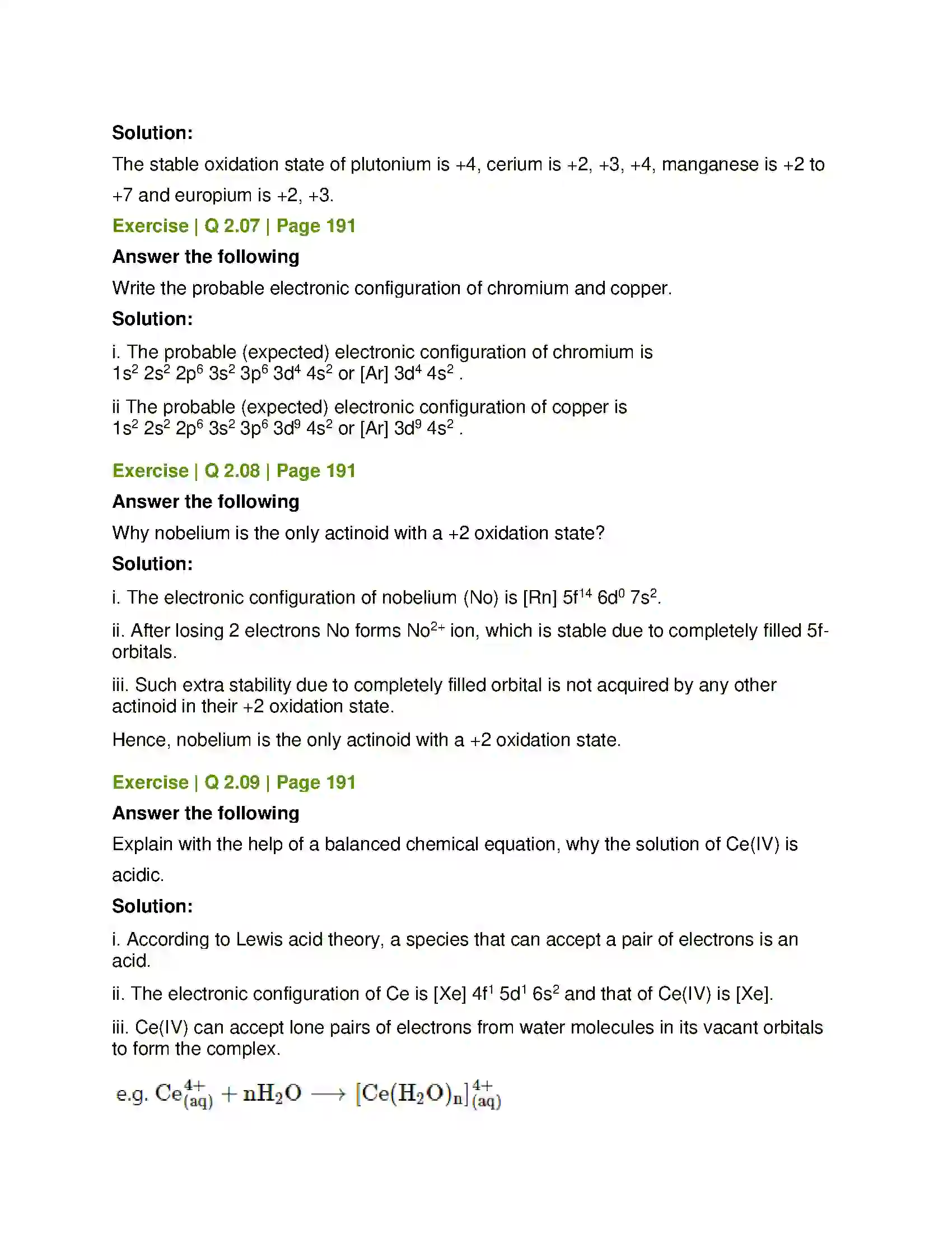 Maharashtra Board Class 12th Chemistry Transition and Inner transition Elements Solution 7