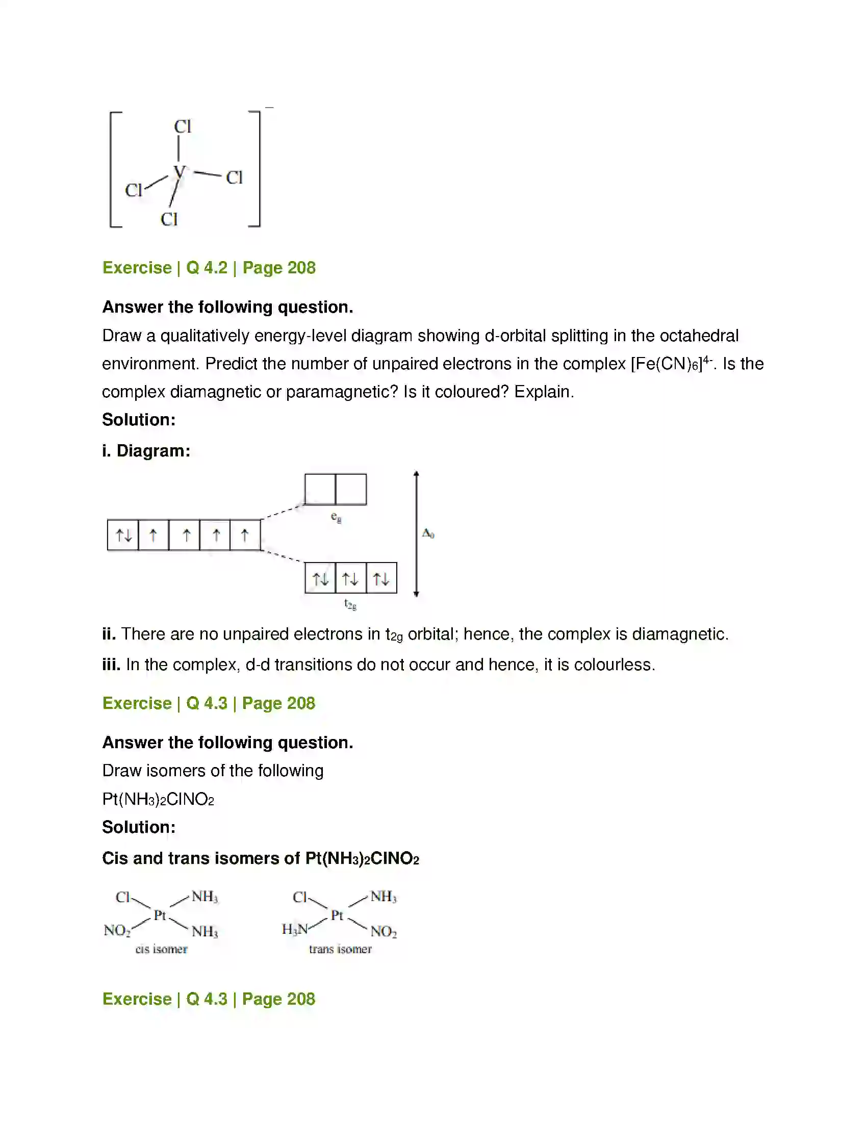 Maharashtra Board Class 12th Chemistry Coordination Compounds Solution 10