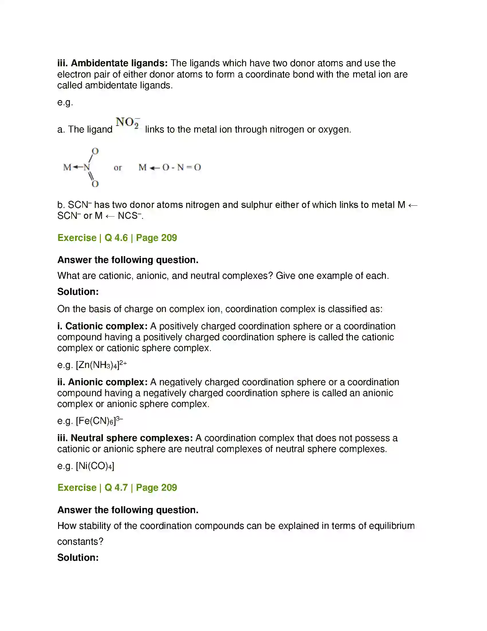 Maharashtra Board Class 12th Chemistry Coordination Compounds Solution 14