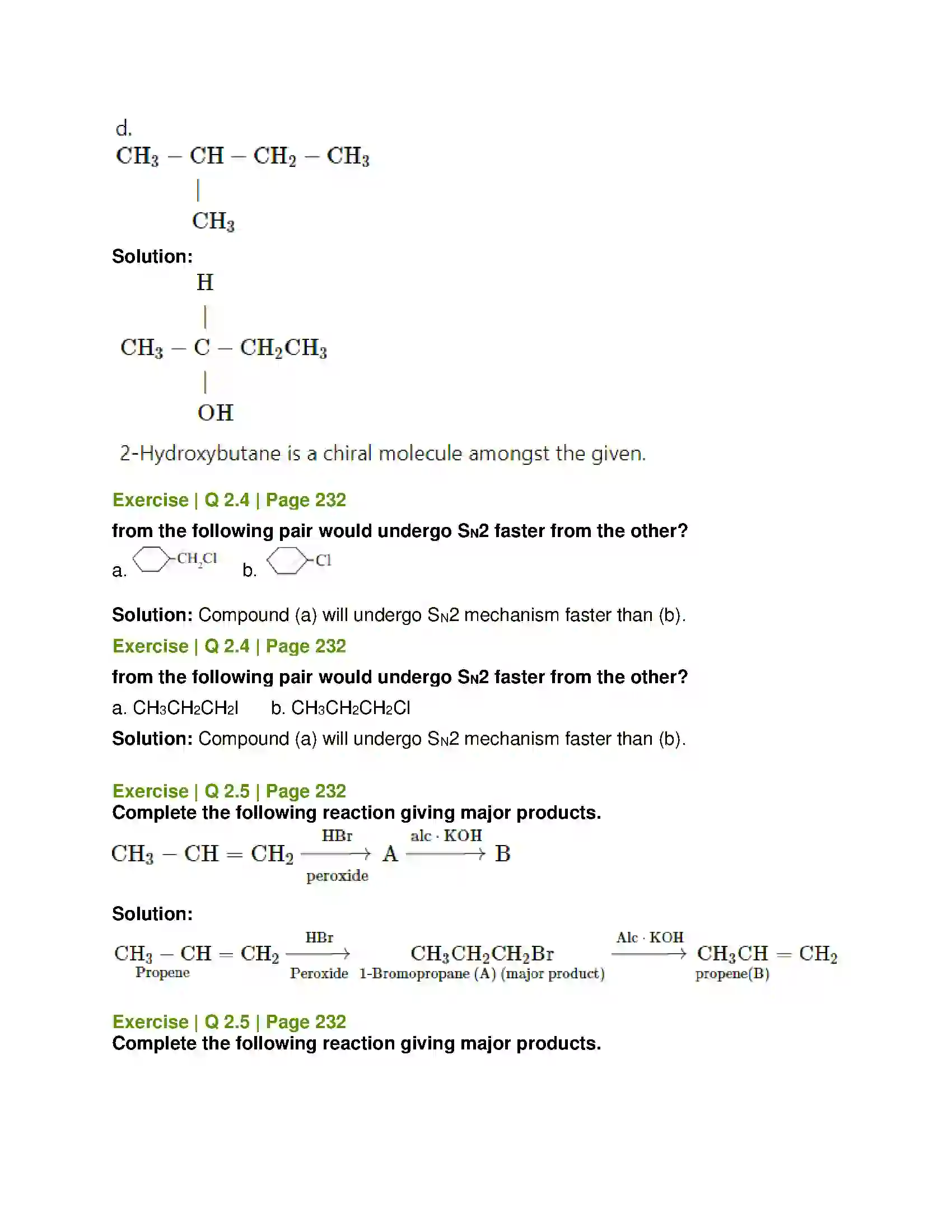 Maharashtra Board Class 12th Chemistry Halogen Derivatives Solution 9