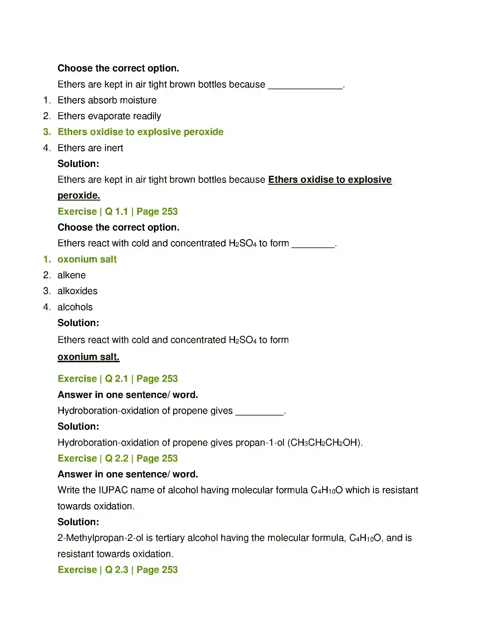 Maharashtra Board Class 12th Chemistry Alcohols, Phenols and Ethers Solution 4