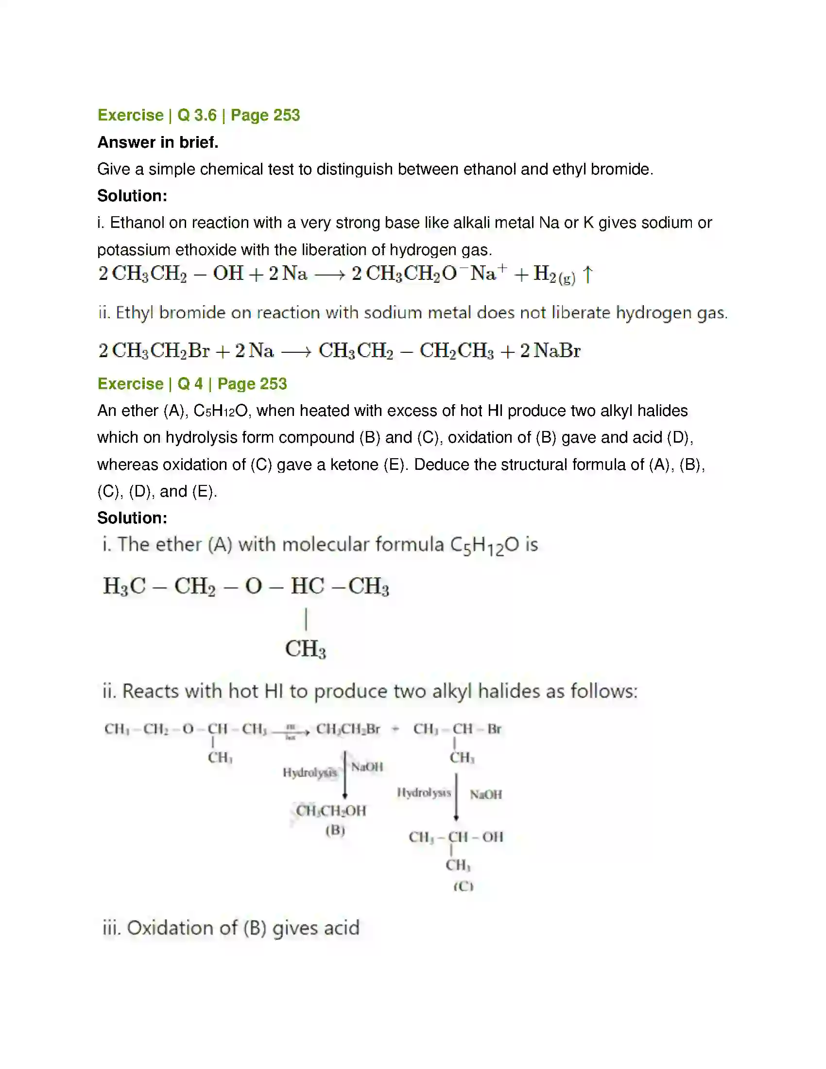 Maharashtra Board Class 12th Chemistry Alcohols, Phenols and Ethers Solution 8