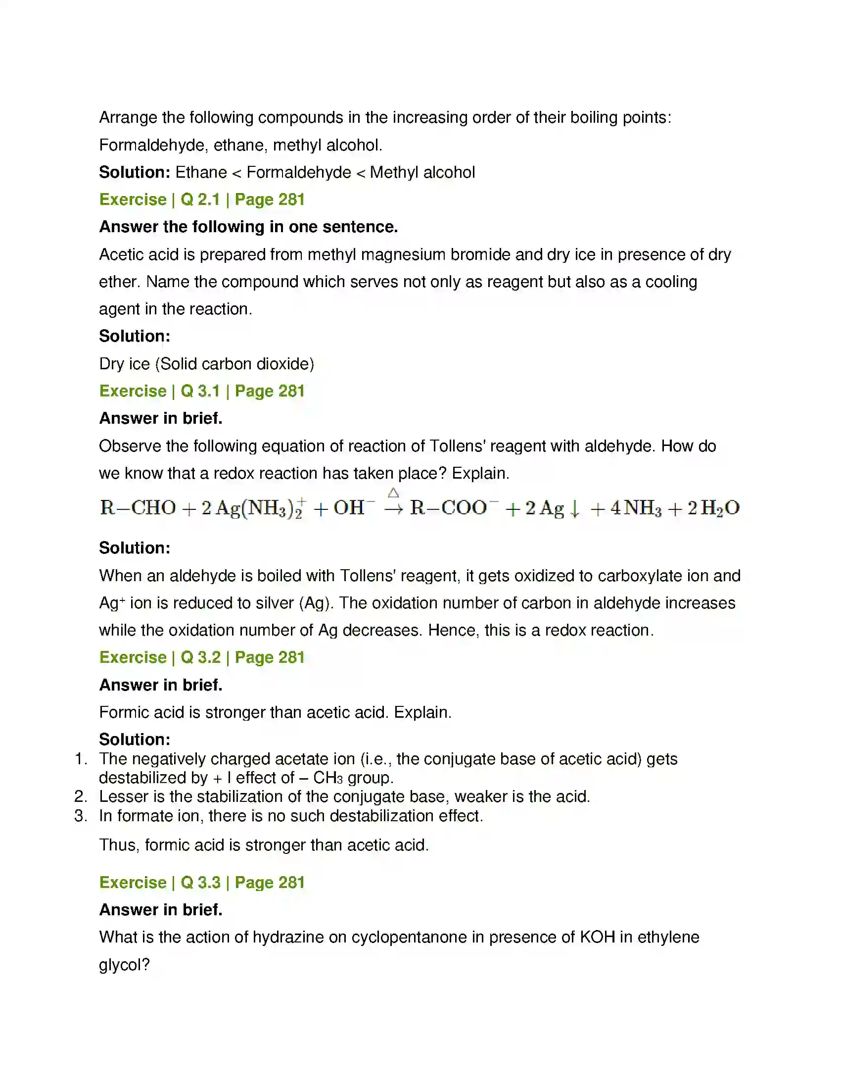 Maharashtra Board Class 12th Chemistry Aldehydes, Ketones and Carboxylic acids Solution 5