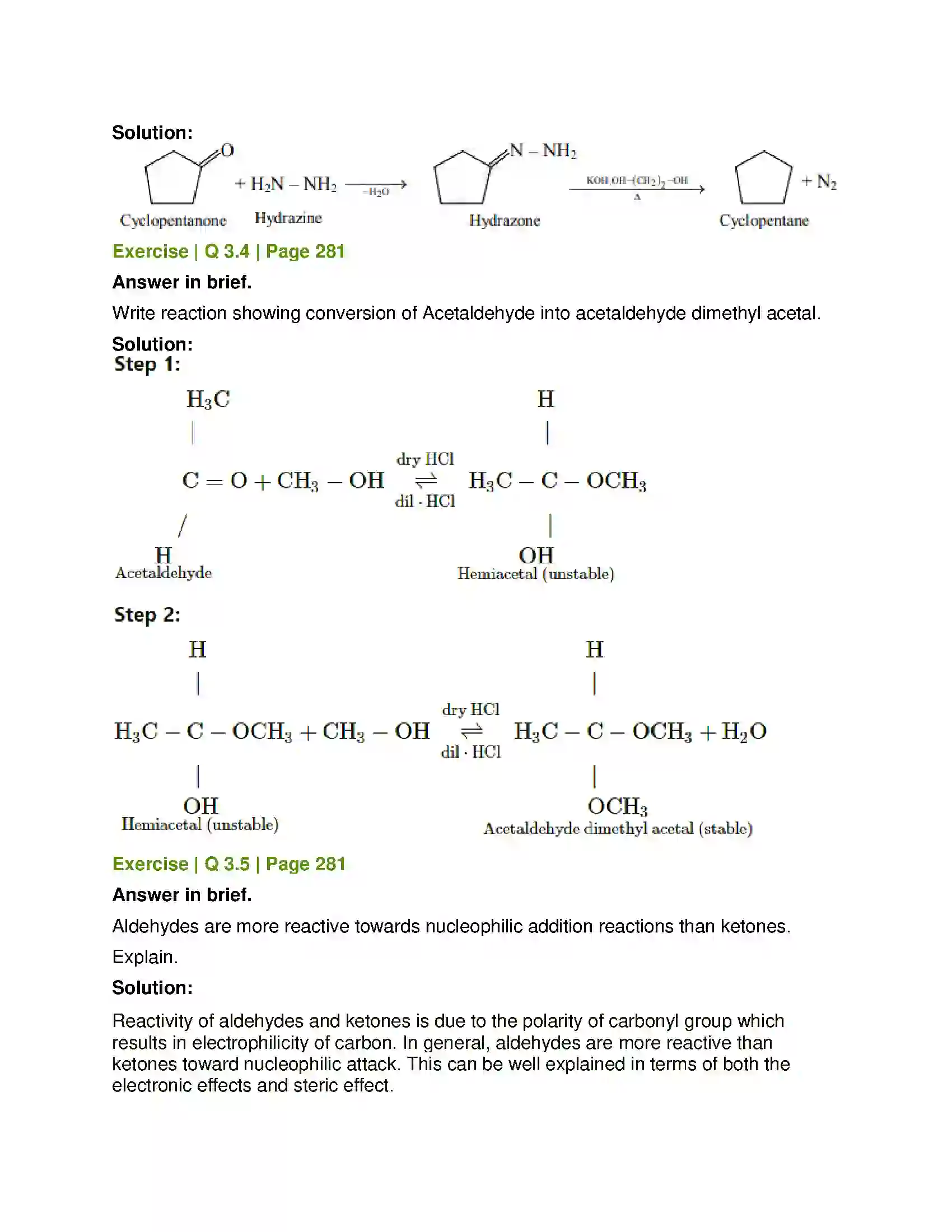 Maharashtra Board Class 12th Chemistry Aldehydes, Ketones and Carboxylic acids Solution 6