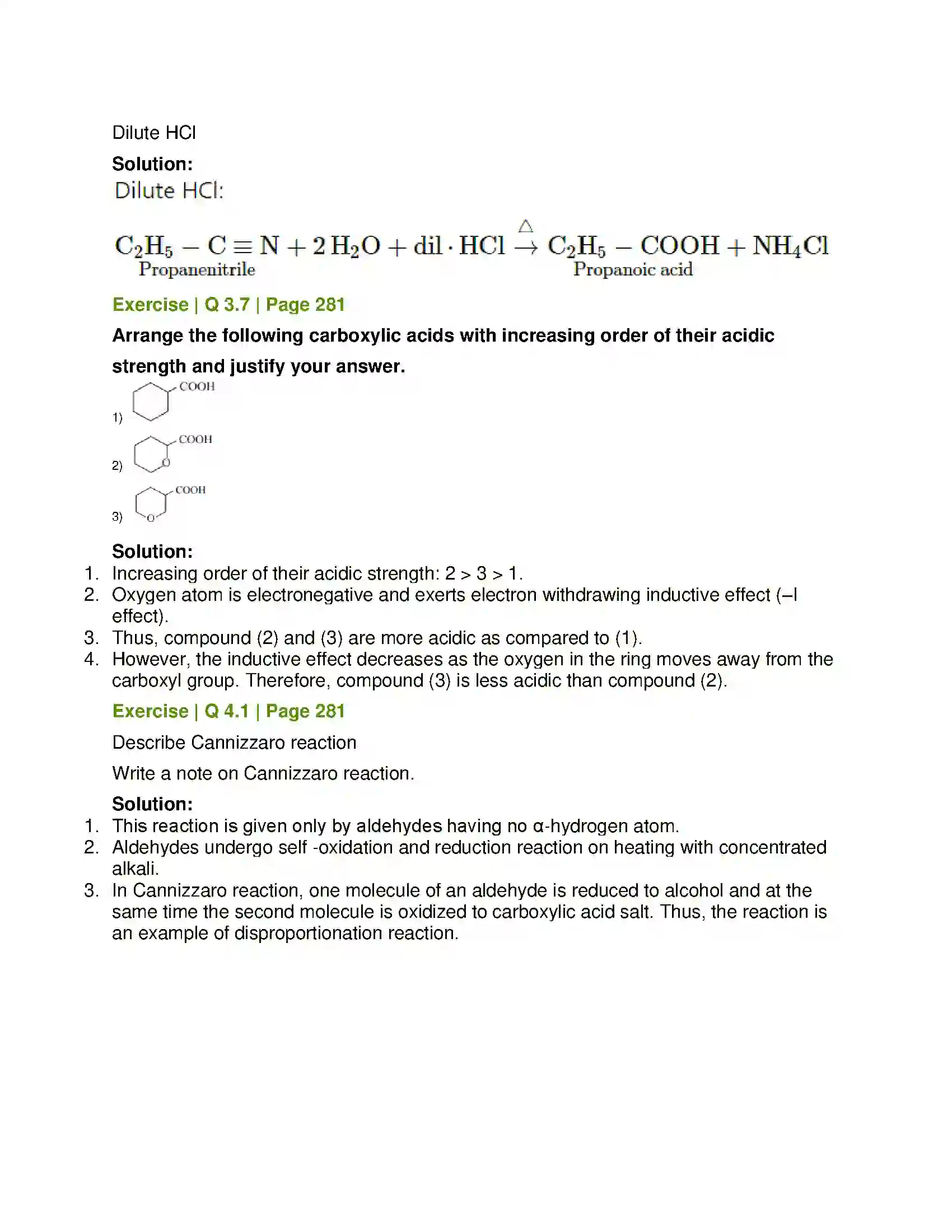 Maharashtra Board Class 12th Chemistry Aldehydes, Ketones and Carboxylic acids Solution 8