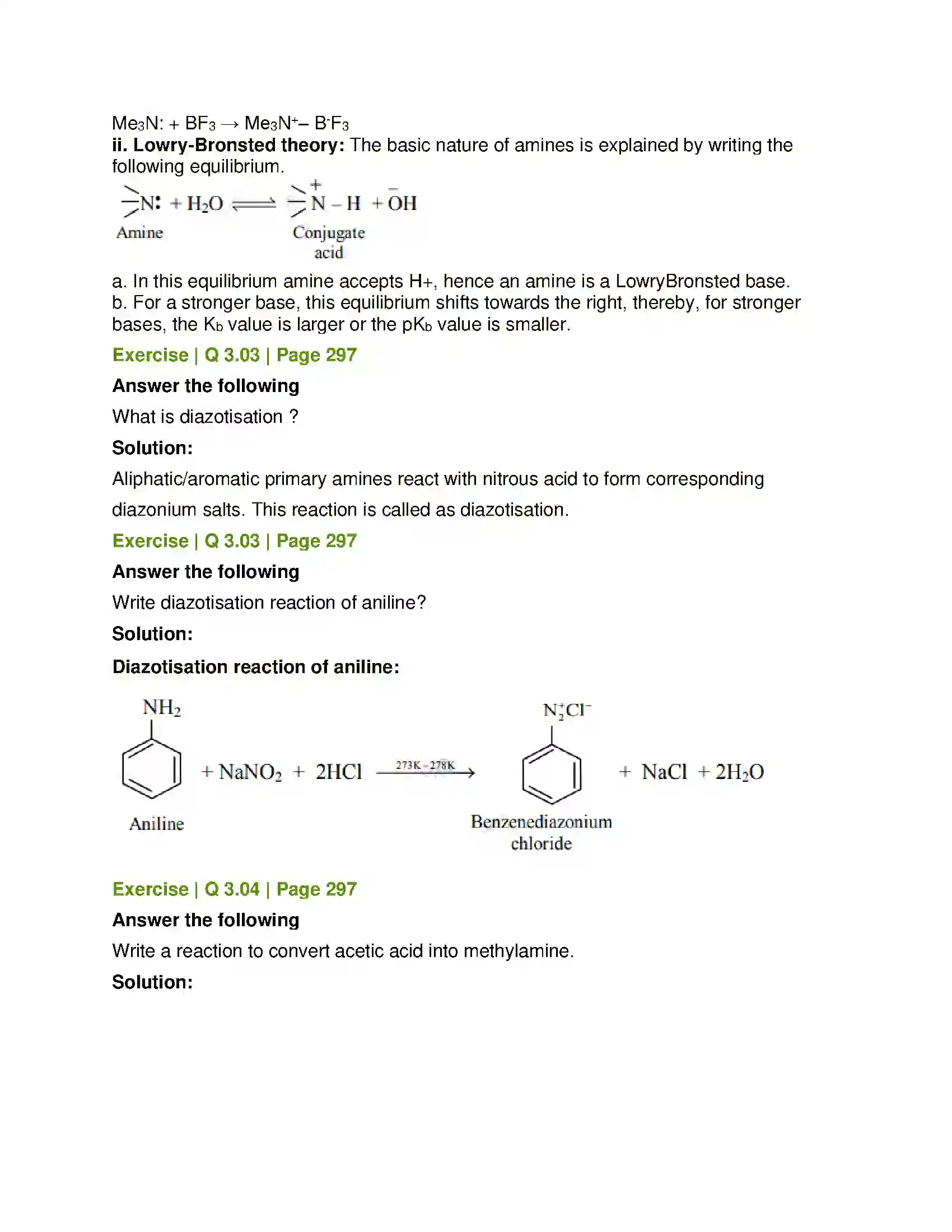Maharashtra Board Class 12th Chemistry Amines Solution 7