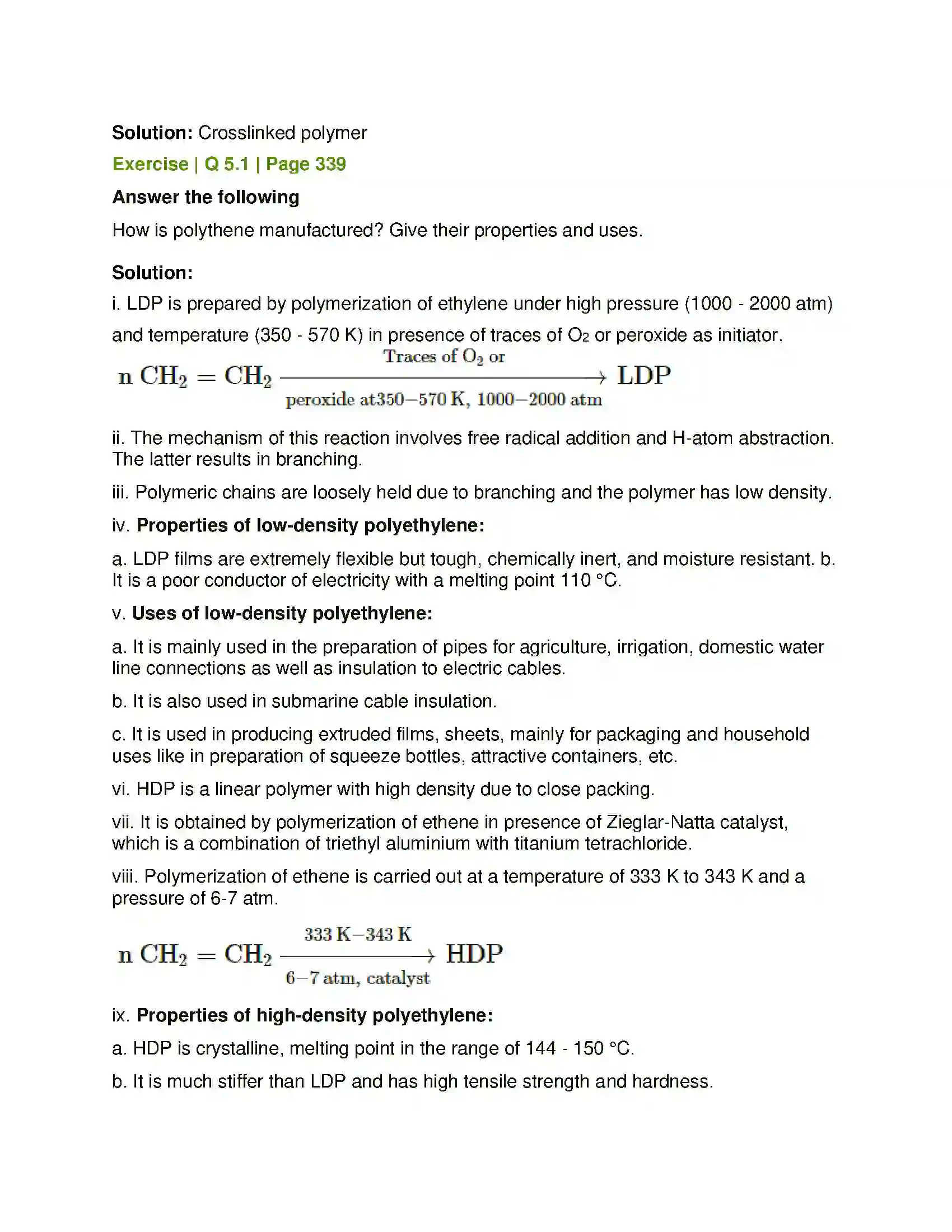 Maharashtra Board Class 12th Chemistry Introduction to Polymer Chemistry Solution 19