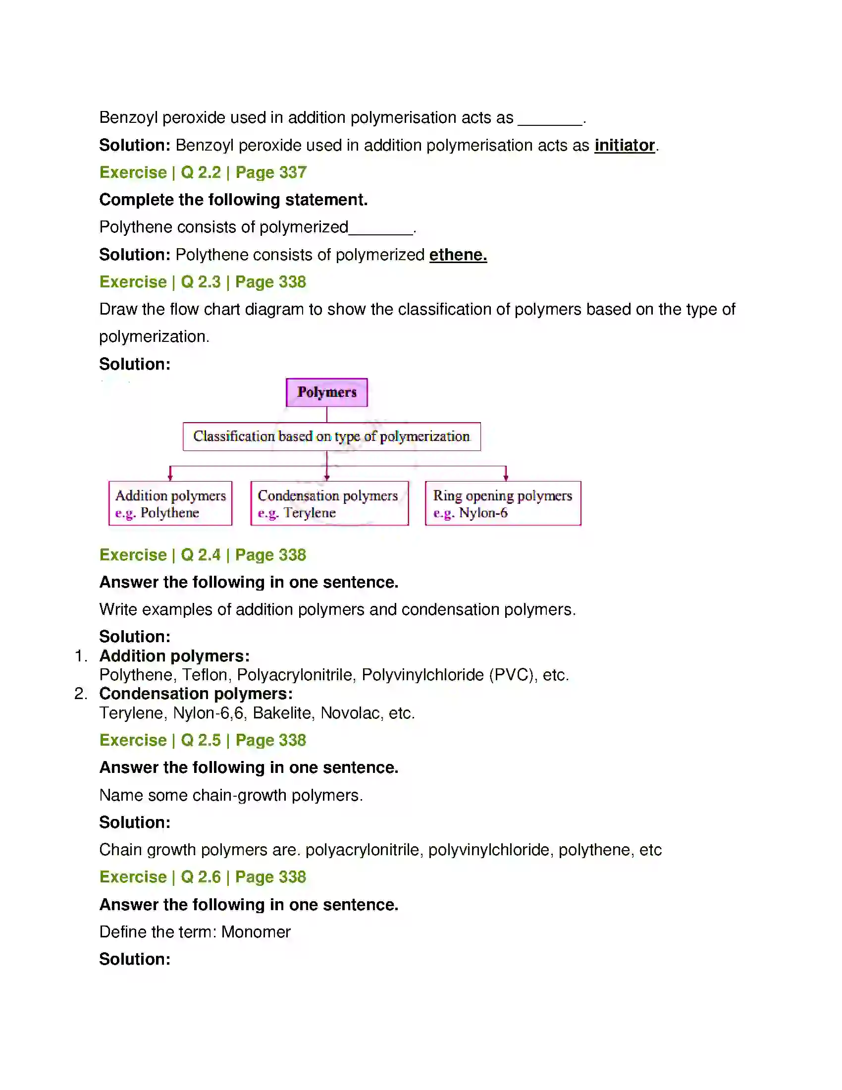 Maharashtra Board Class 12th Chemistry Introduction to Polymer Chemistry Solution 5