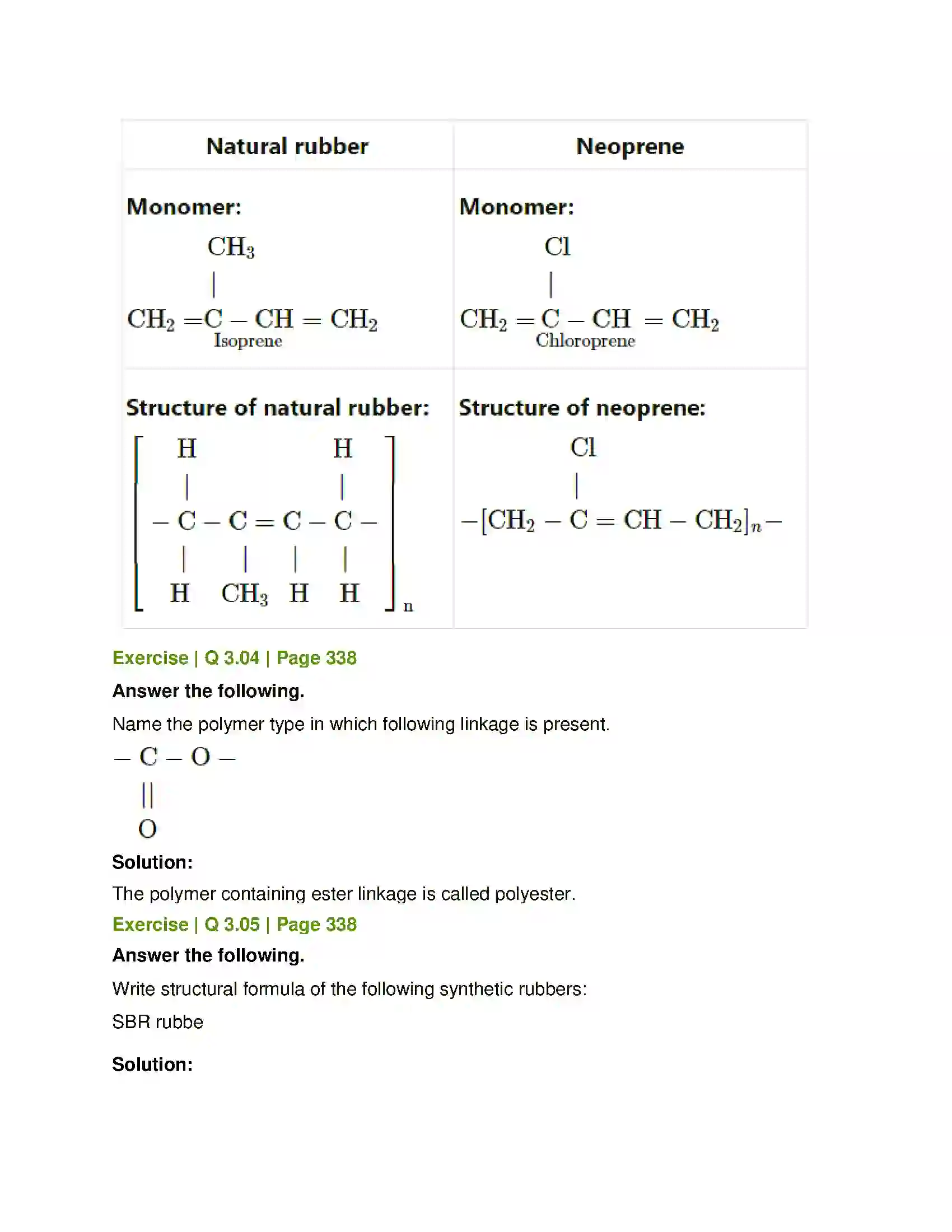 Maharashtra Board Class 12th Chemistry Introduction to Polymer Chemistry Solution 9