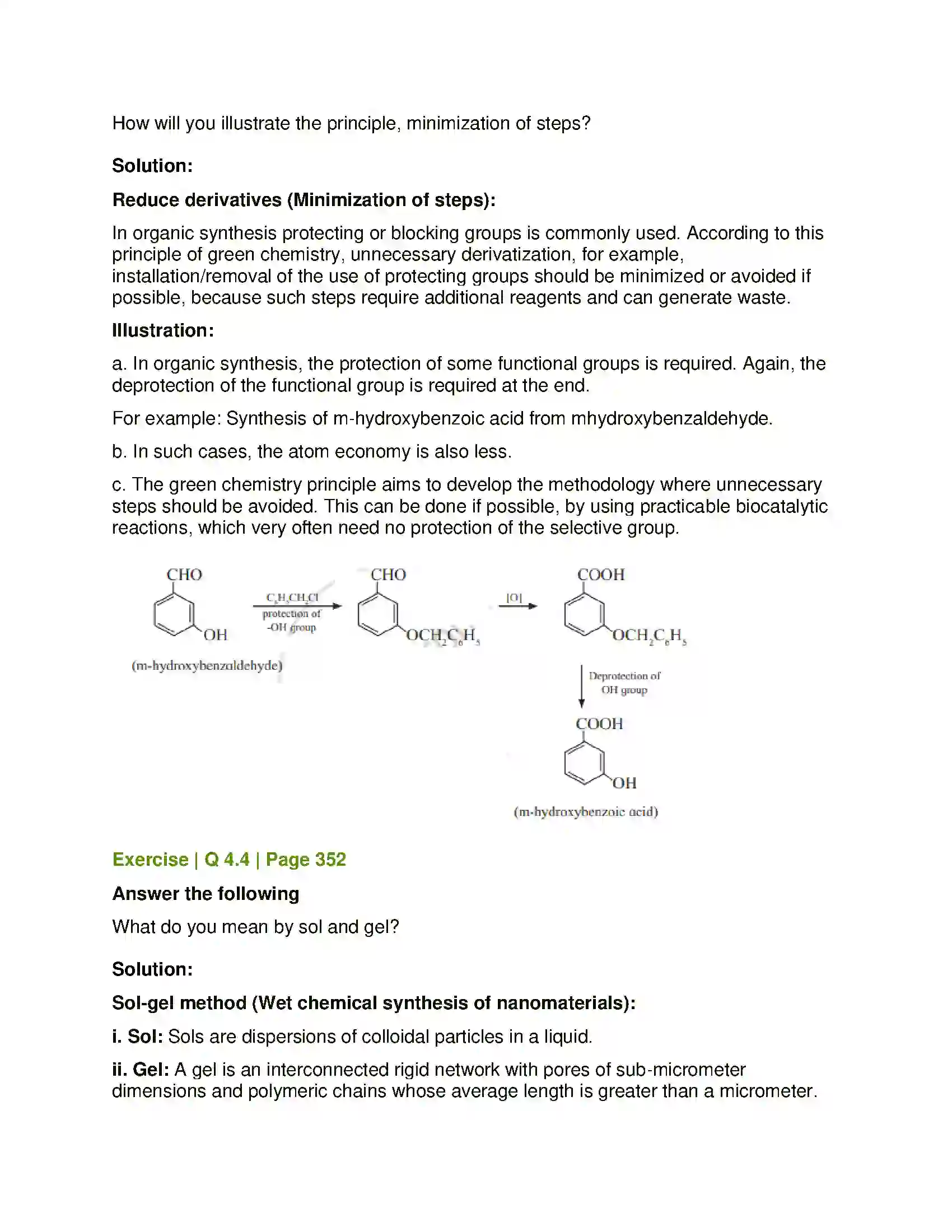 Maharashtra Board Class 12th Chemistry Green Chemistry and Nanochemistry Solution 10