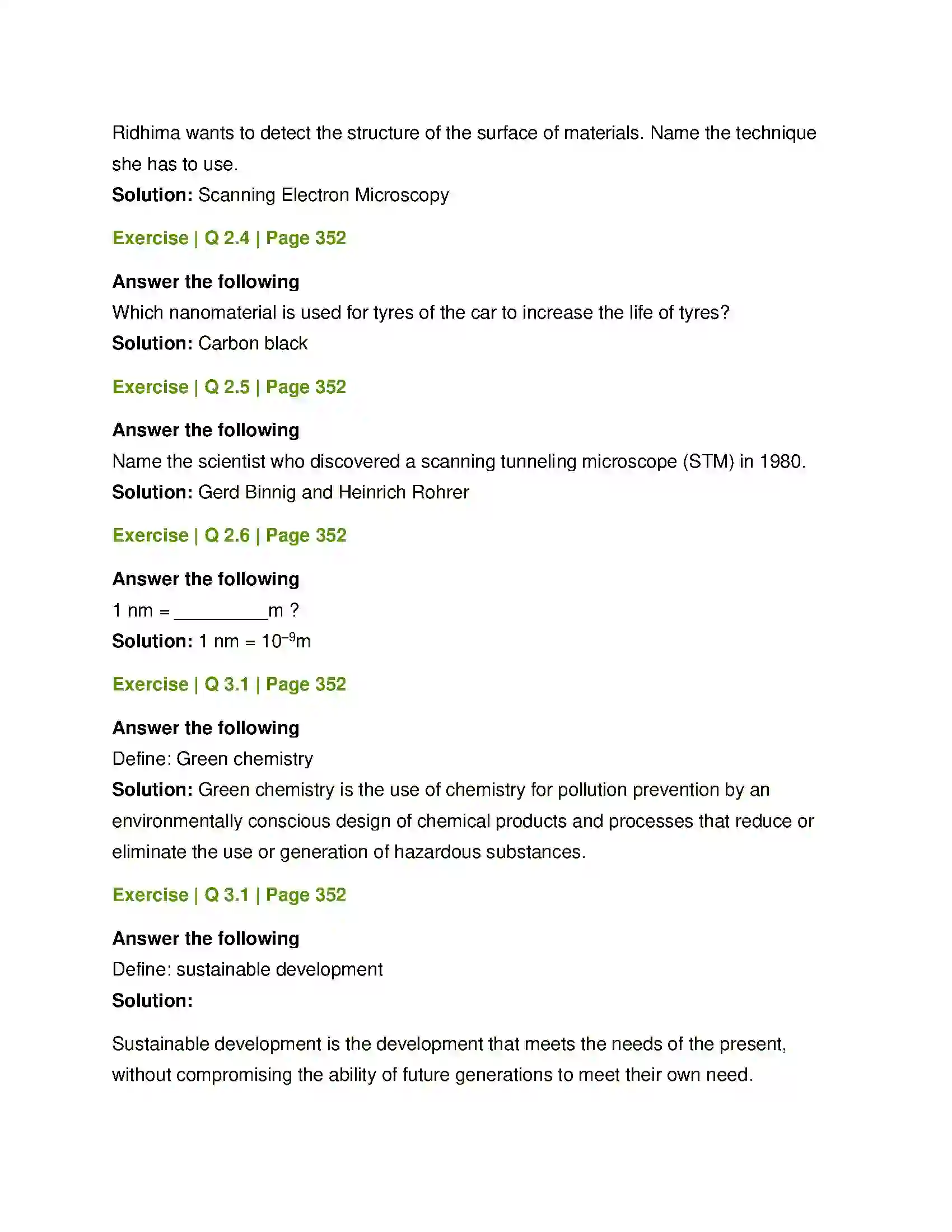 Maharashtra Board Class 12th Chemistry Green Chemistry and Nanochemistry Solution 3