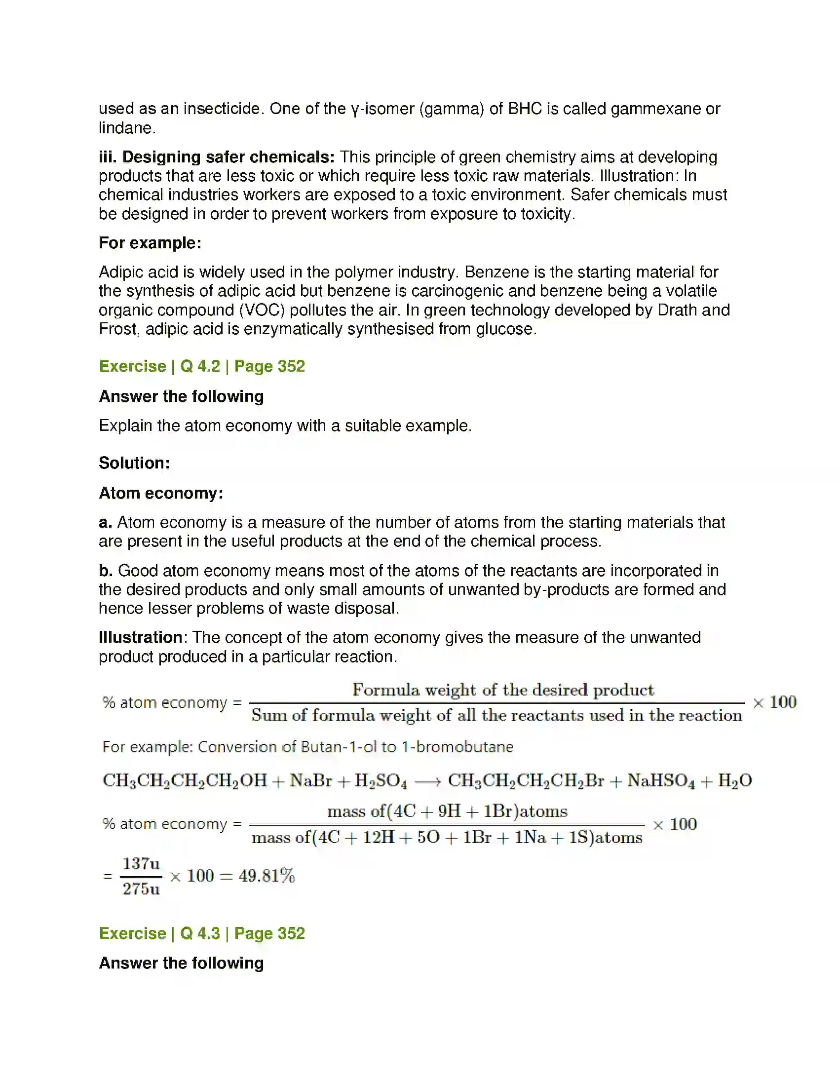 Maharashtra Board Class 12th Chemistry Green Chemistry and Nanochemistry Solution 9