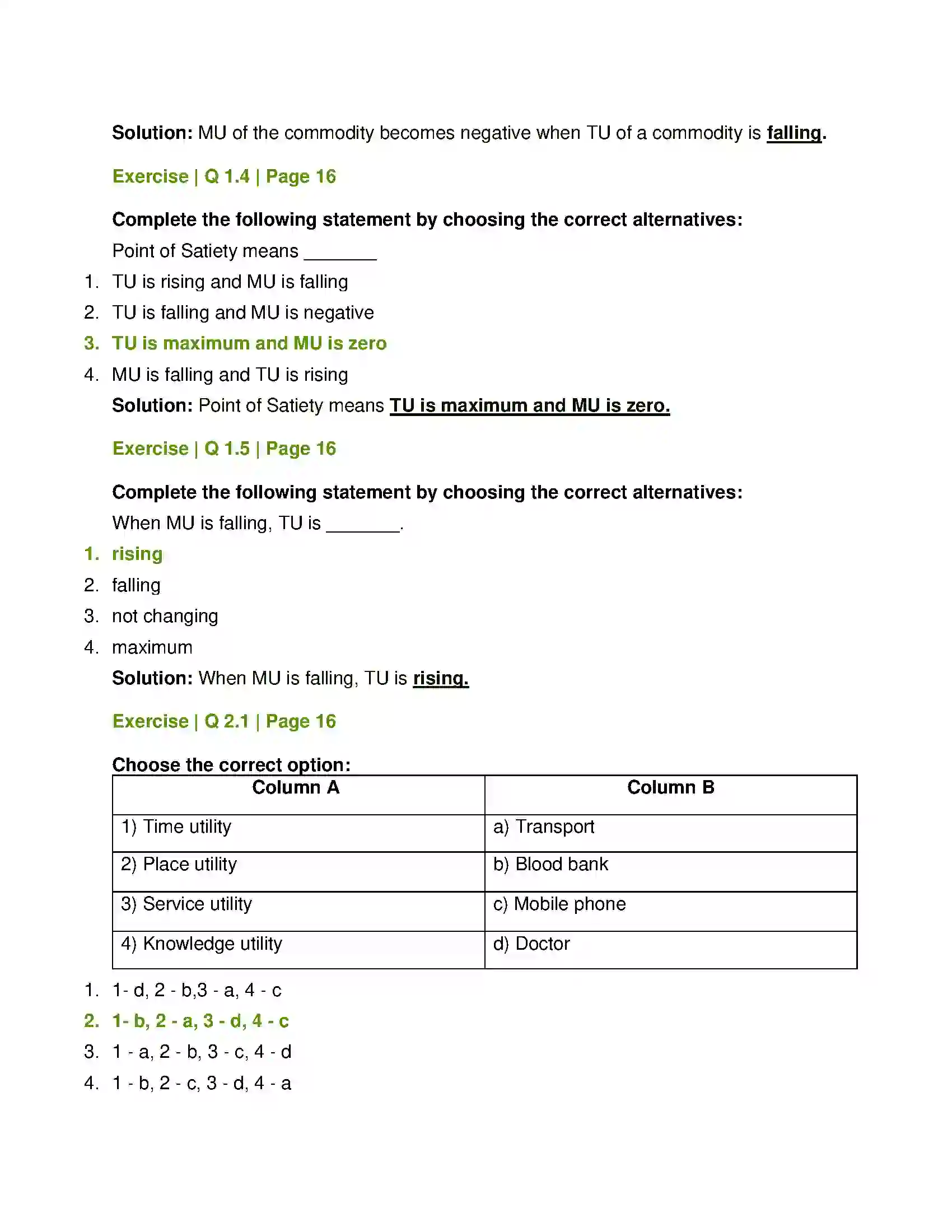 Maharashtra Board Class 12th Economics Utility Analysis Solution 2