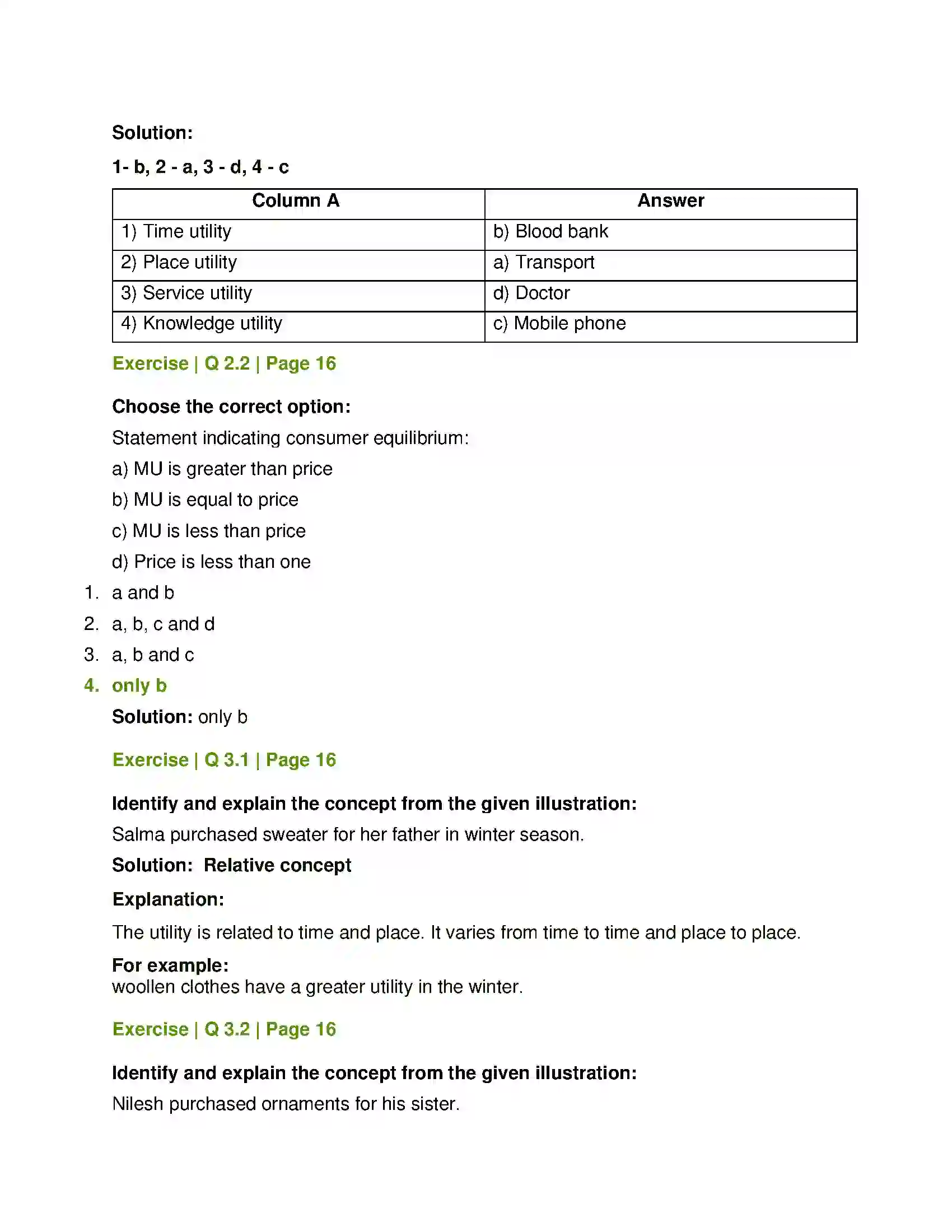 Maharashtra Board Class 12th Economics Utility Analysis Solution 3