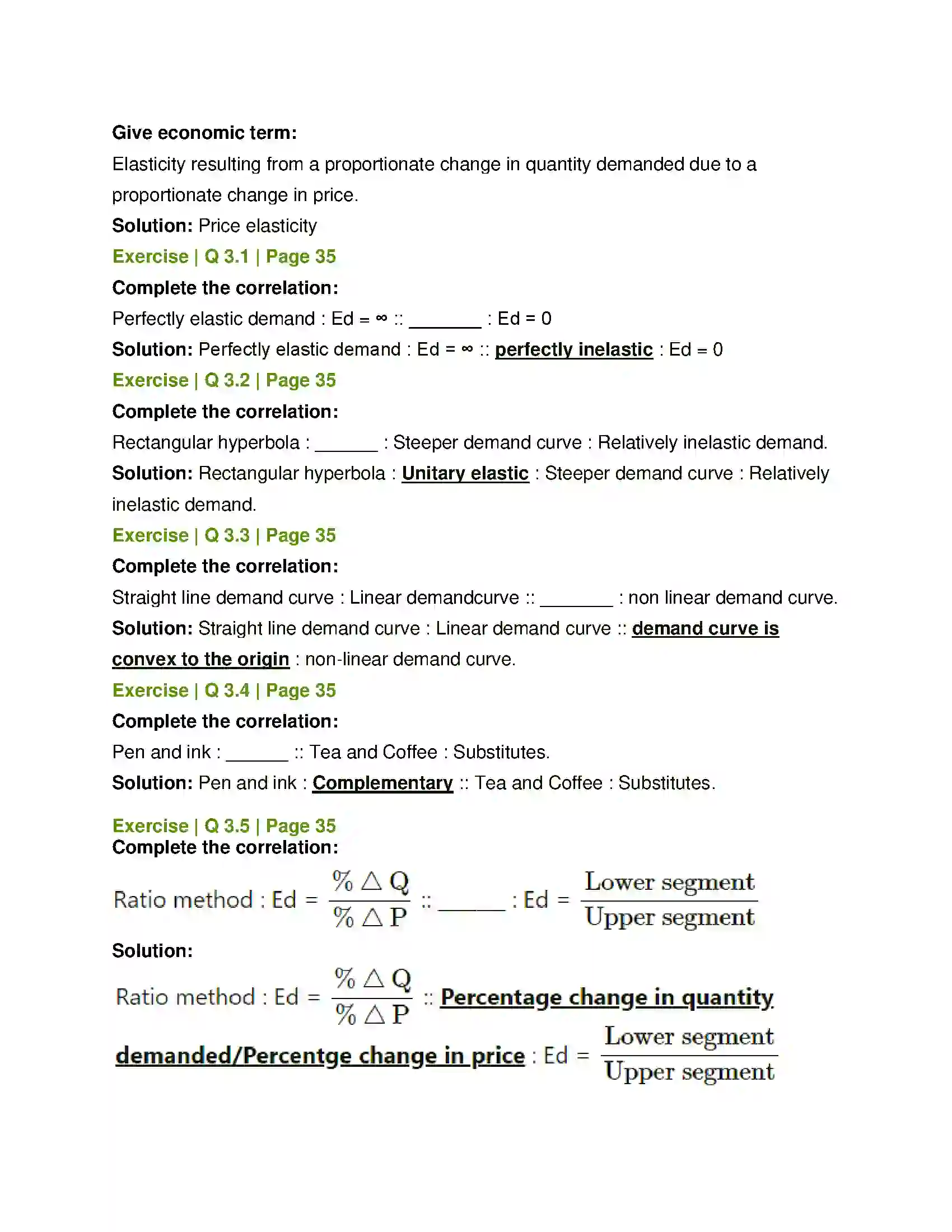 Maharashtra Board Class 12th Economics Elasticity of Demand Solution 3