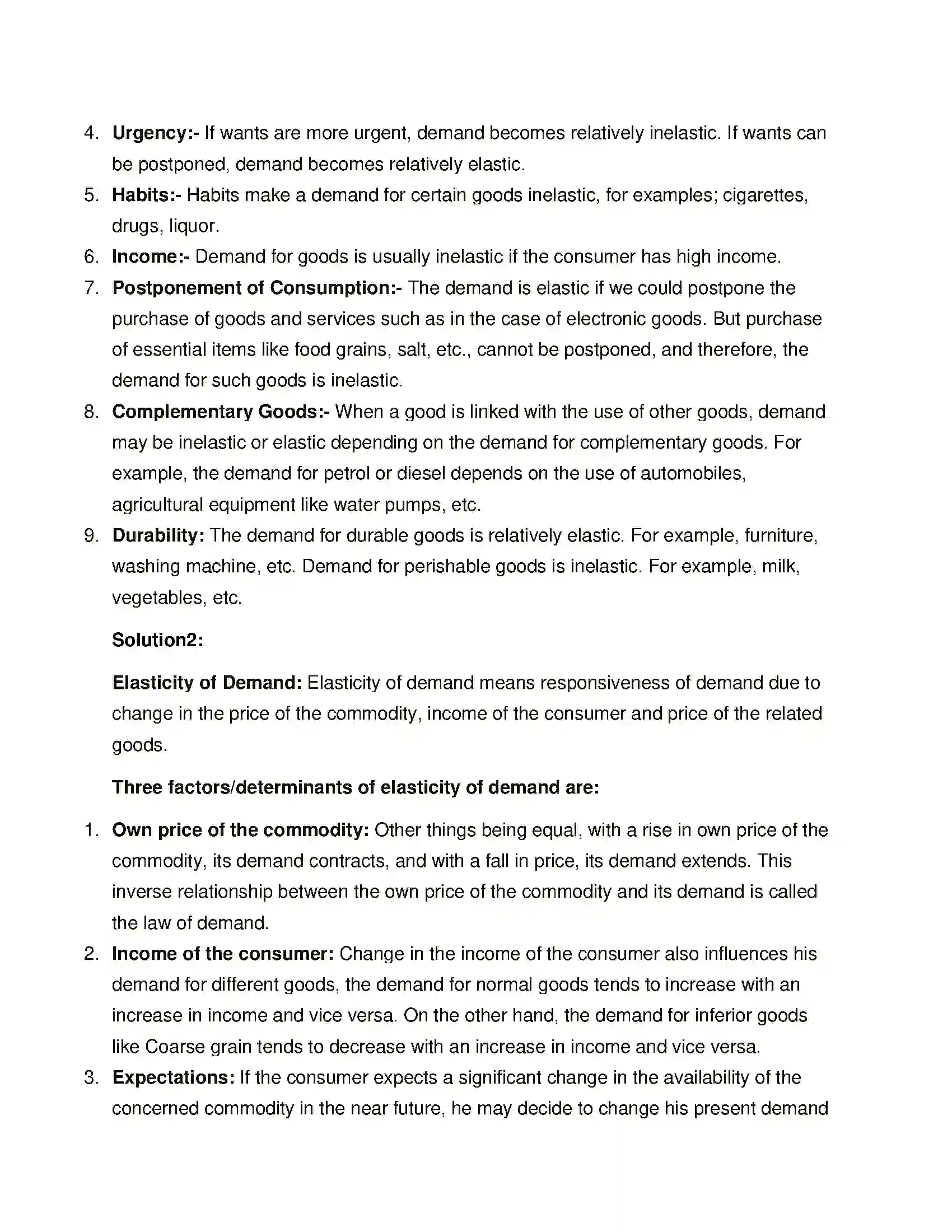 Maharashtra Board Class 12th Economics Elasticity of Demand Solution 7