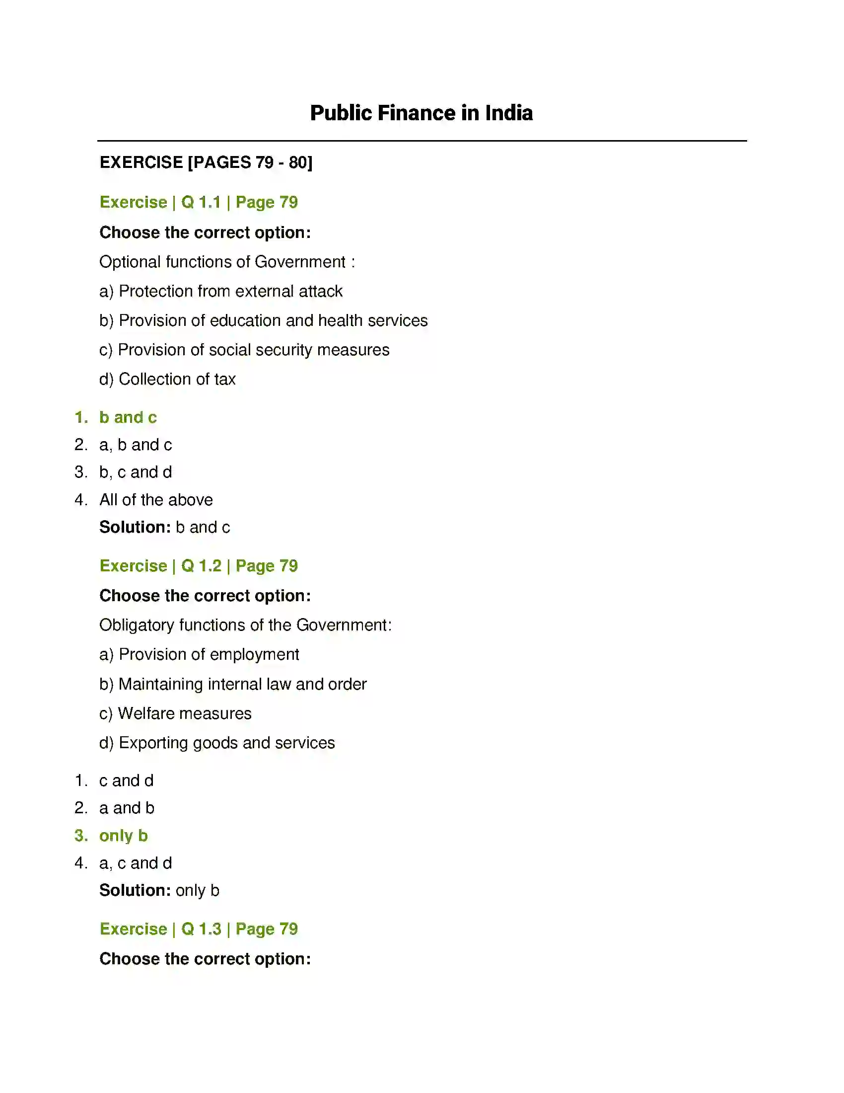 Maharashtra Board Class 12th Economics Public Finance in India Solution 1