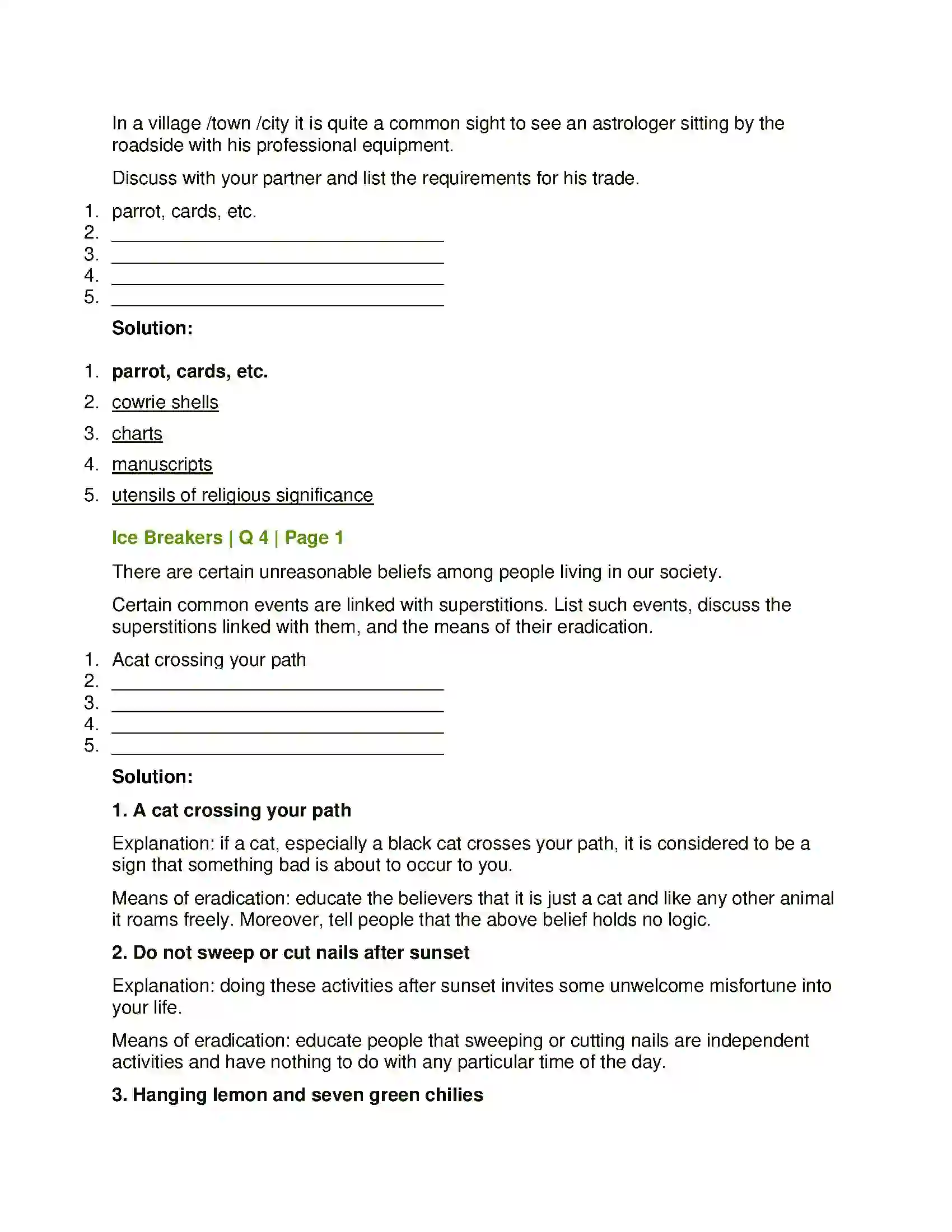 Maharashtra Board Class 12th English An Astrologer’s Day Solution 2