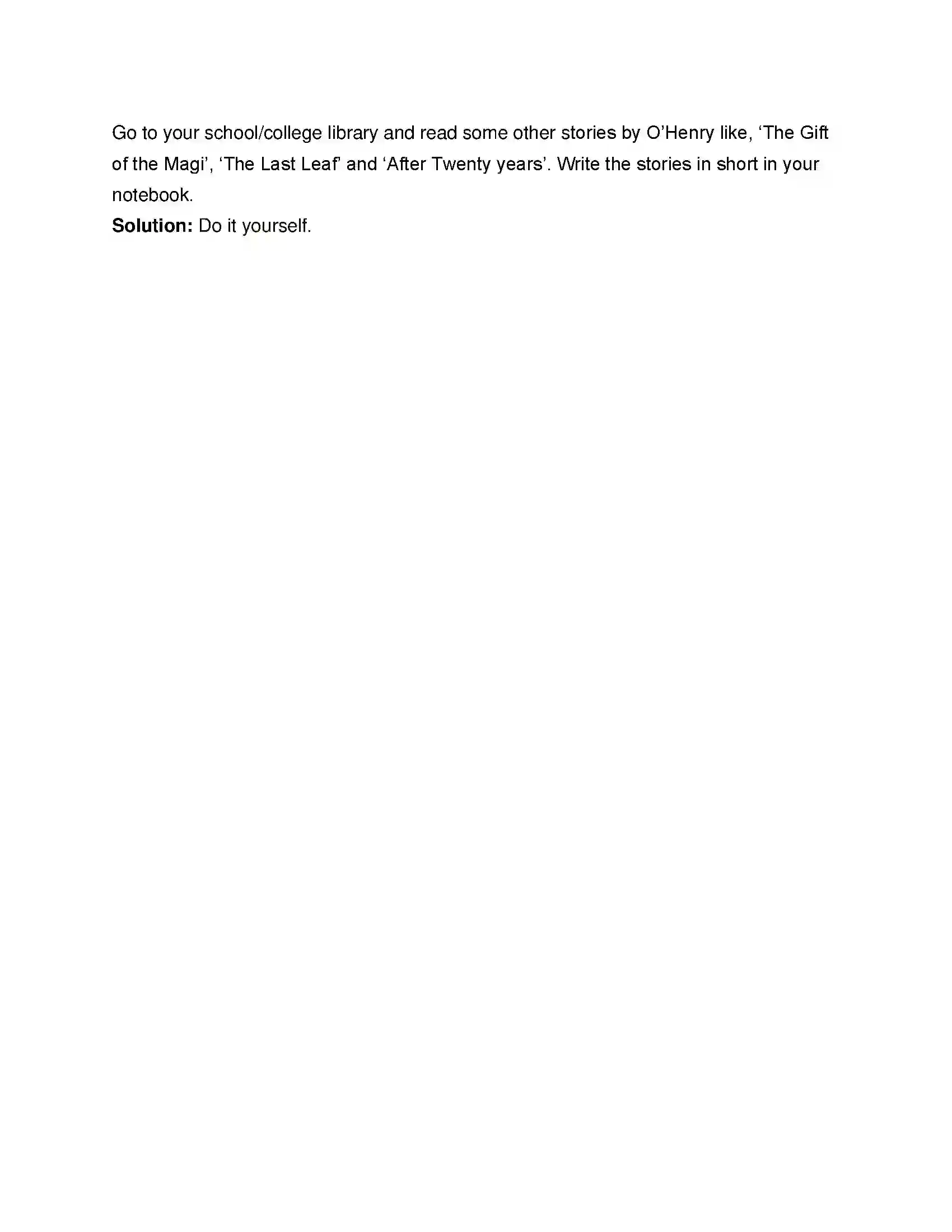 Maharashtra Board Class 12th English The Cop and the Anthem Solution 11
