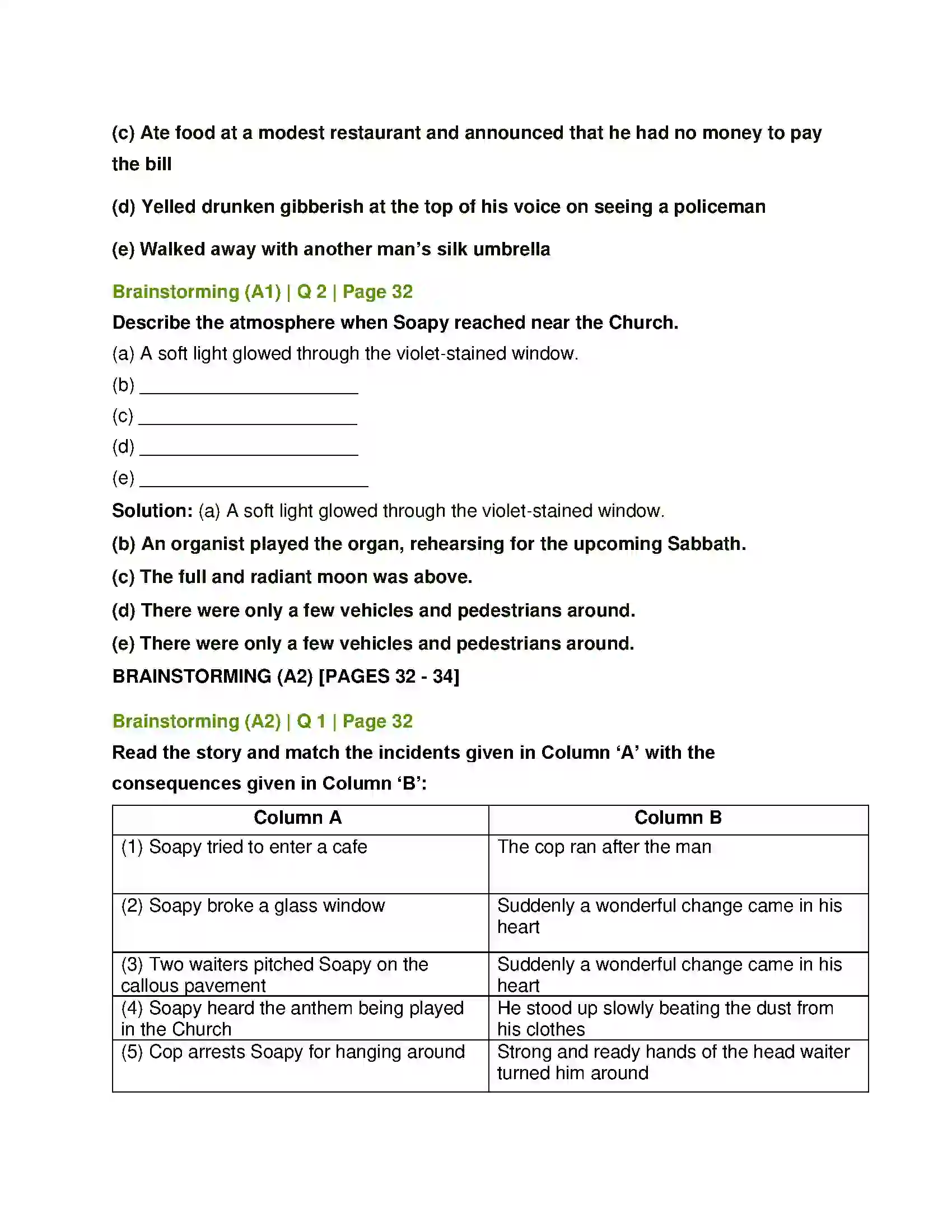 Maharashtra Board Class 12th English The Cop and the Anthem Solution 3