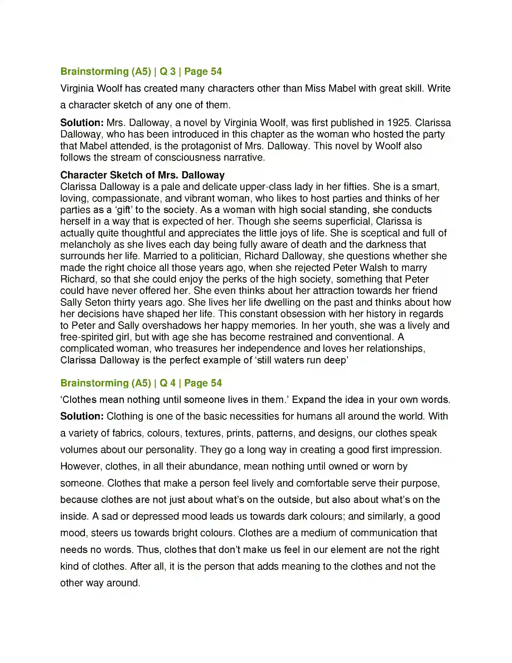 Maharashtra Board Class 12th English The New Dress Solution 12