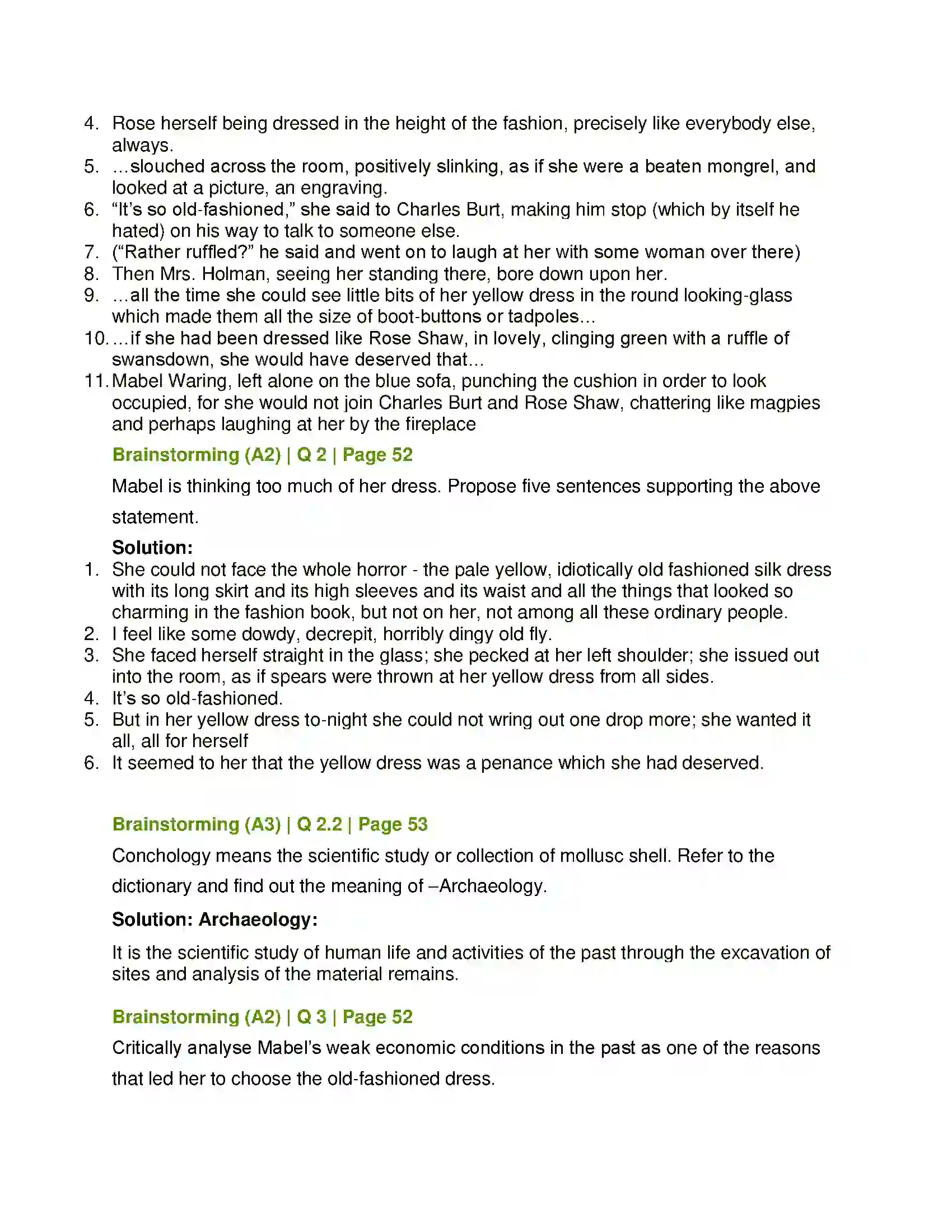 Maharashtra Board Class 12th English The New Dress Solution 5