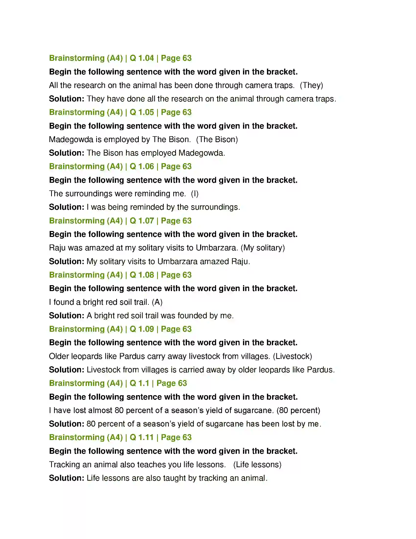 Maharashtra Board Class 12th English Into the Wild Solution 10