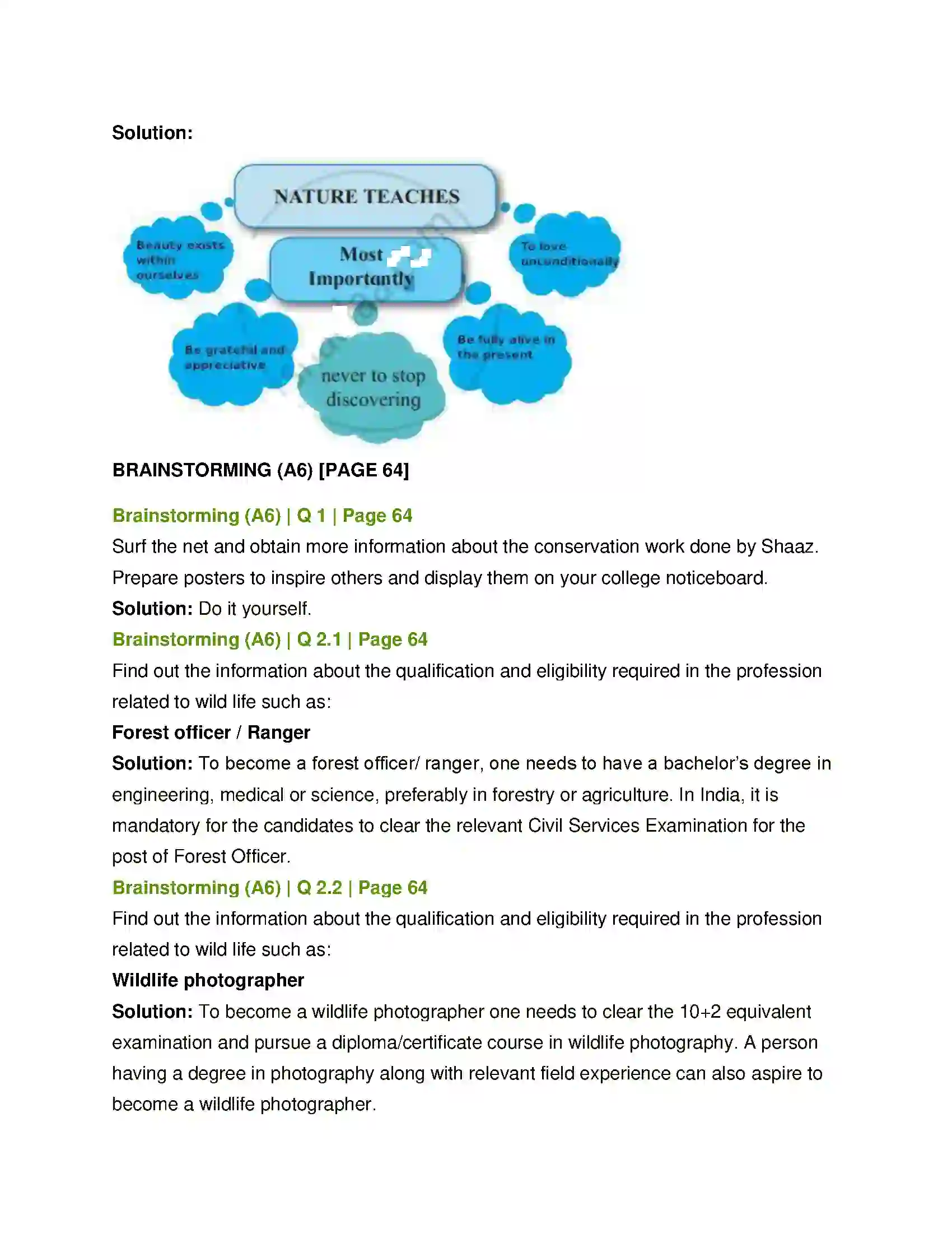 Maharashtra Board Class 12th English Into the Wild Solution 14