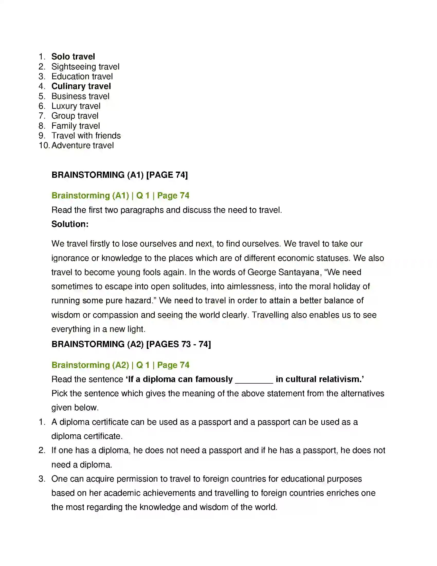 Maharashtra Board Class 12th English Why we Travel Solution 3