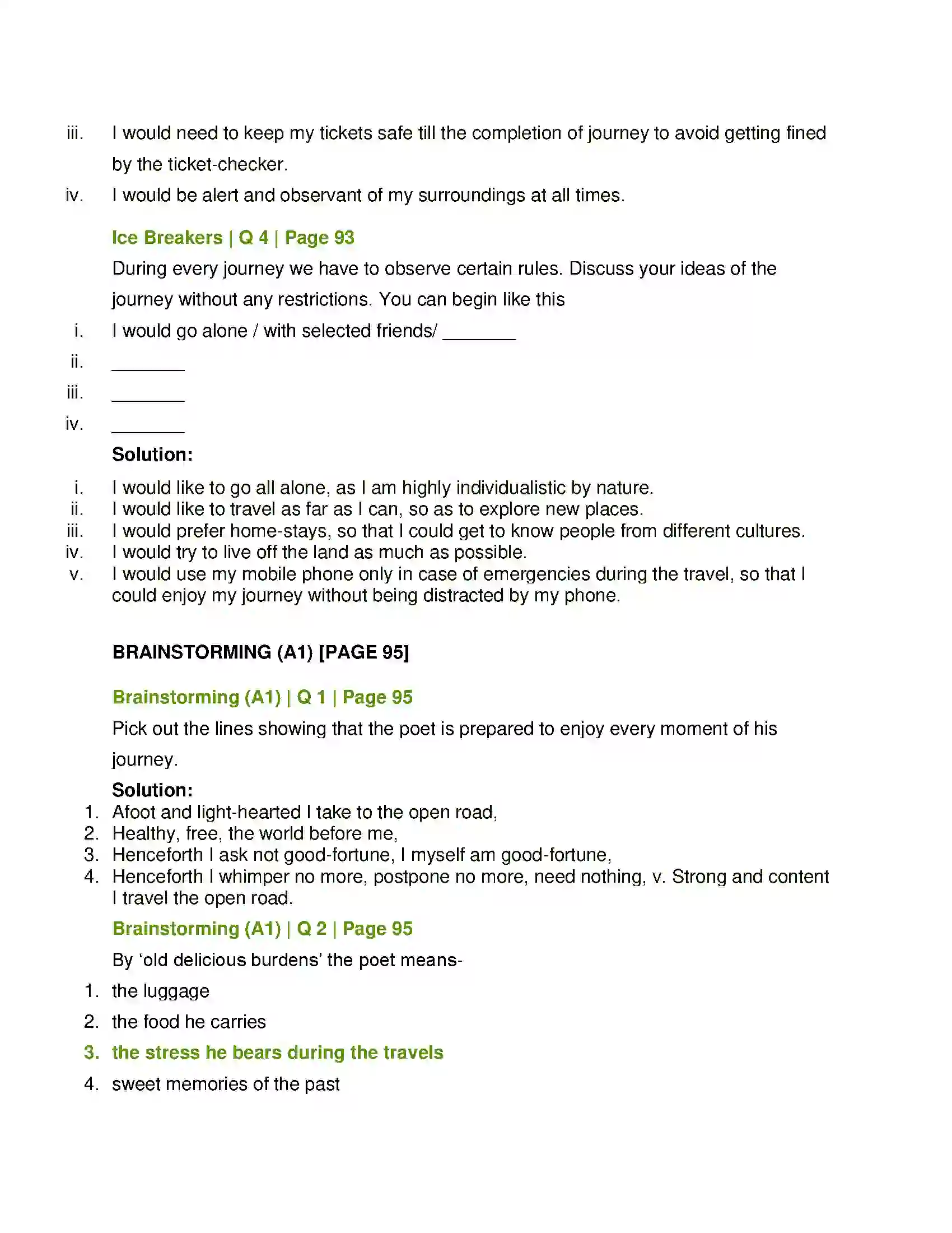 Maharashtra Board Class 12th English Song of the Open Road Solution 2