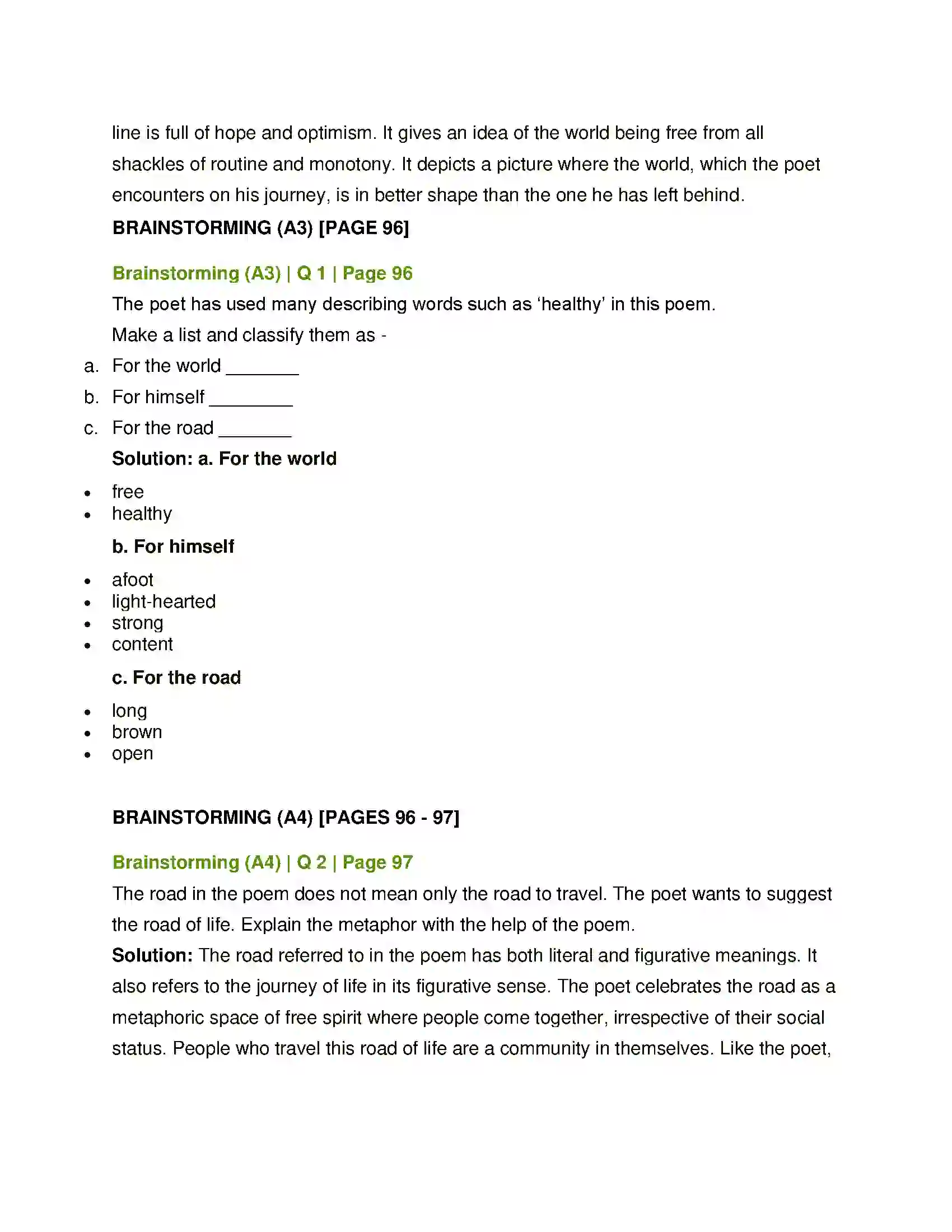 Maharashtra Board Class 12th English Song of the Open Road Solution 5