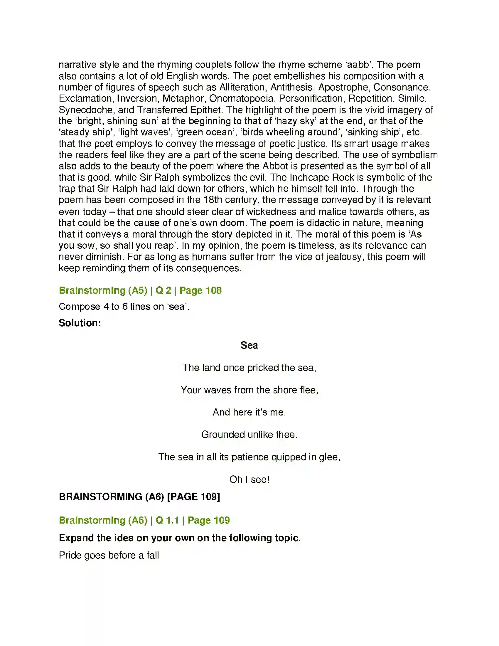 Maharashtra Board Class 12th English The Inchcape Rock Solution 9