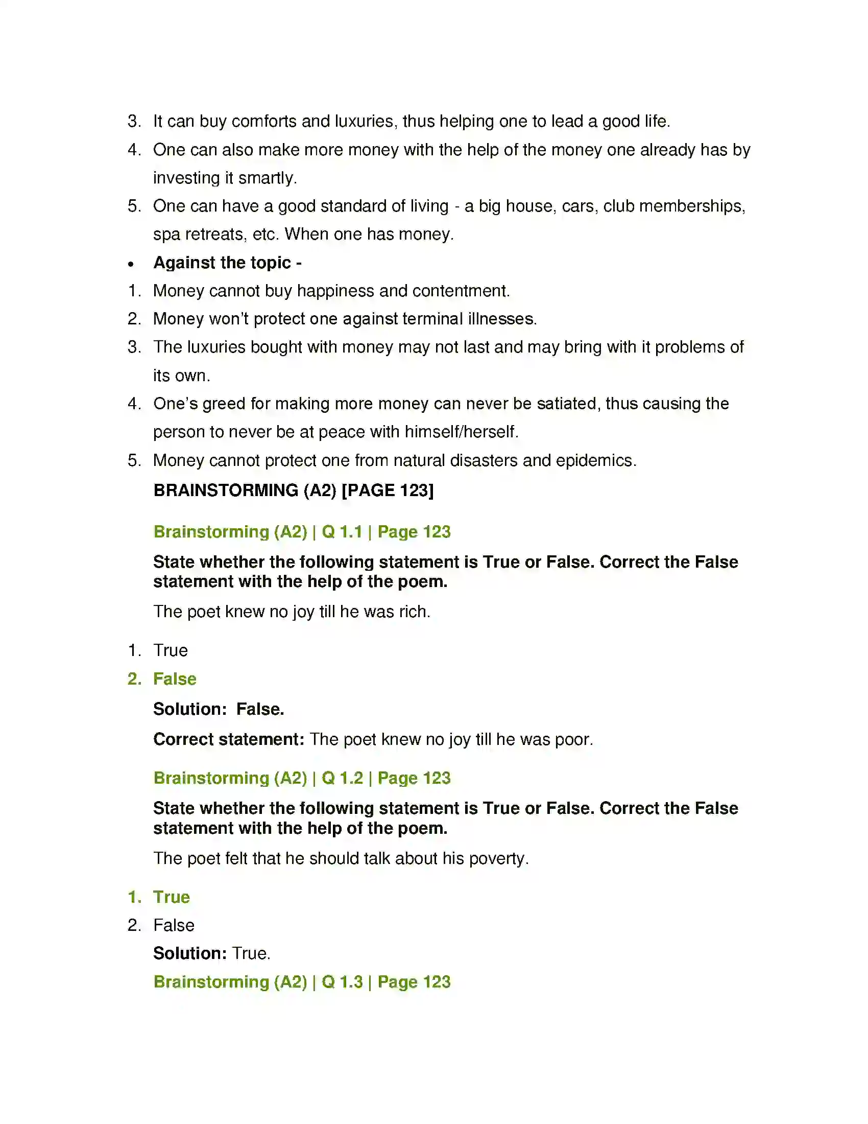 Maharashtra Board Class 12th English Money Solution 4