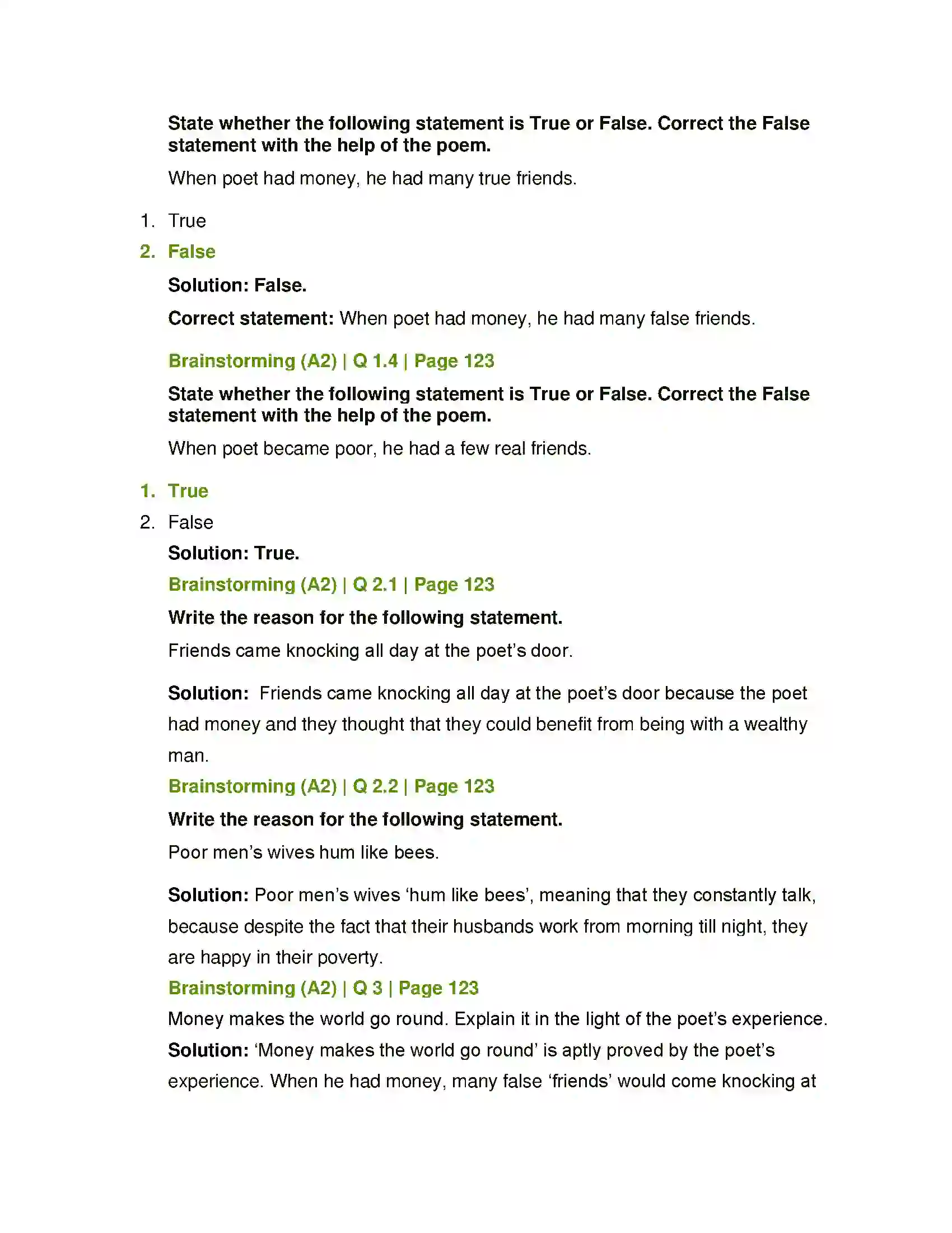 Maharashtra Board Class 12th English Money Solution 5