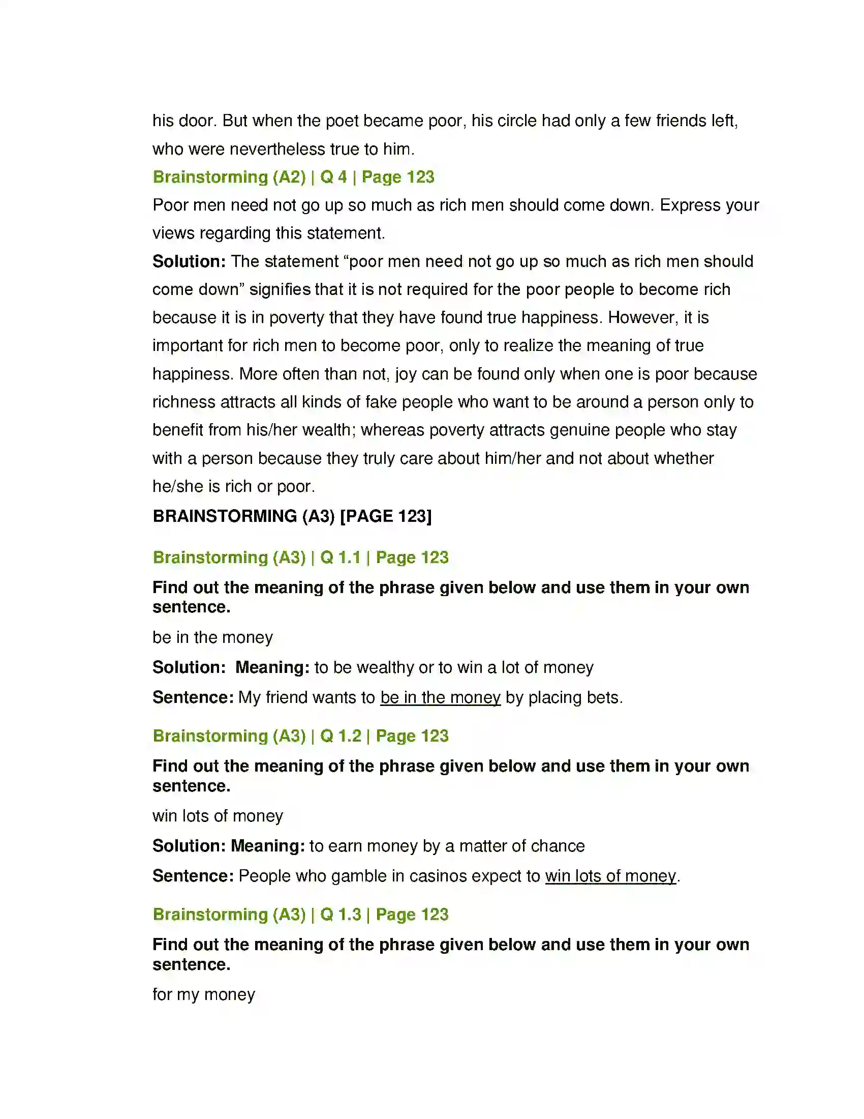Maharashtra Board Class 12th English Money Solution 6