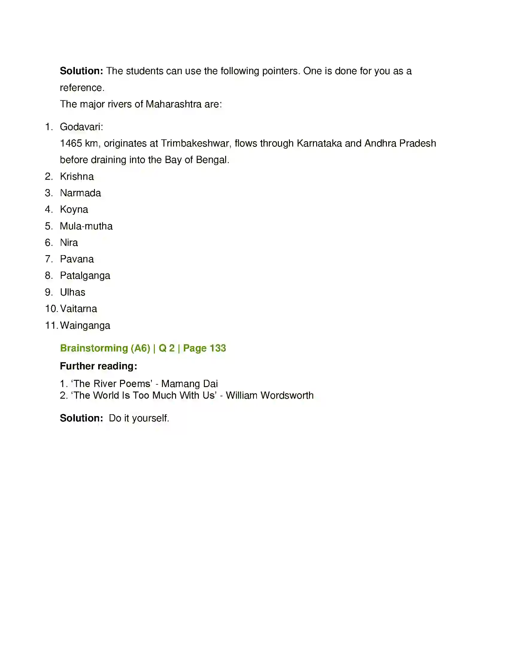 Maharashtra Board Class 12th English Small Towns and Rivers Solution 14
