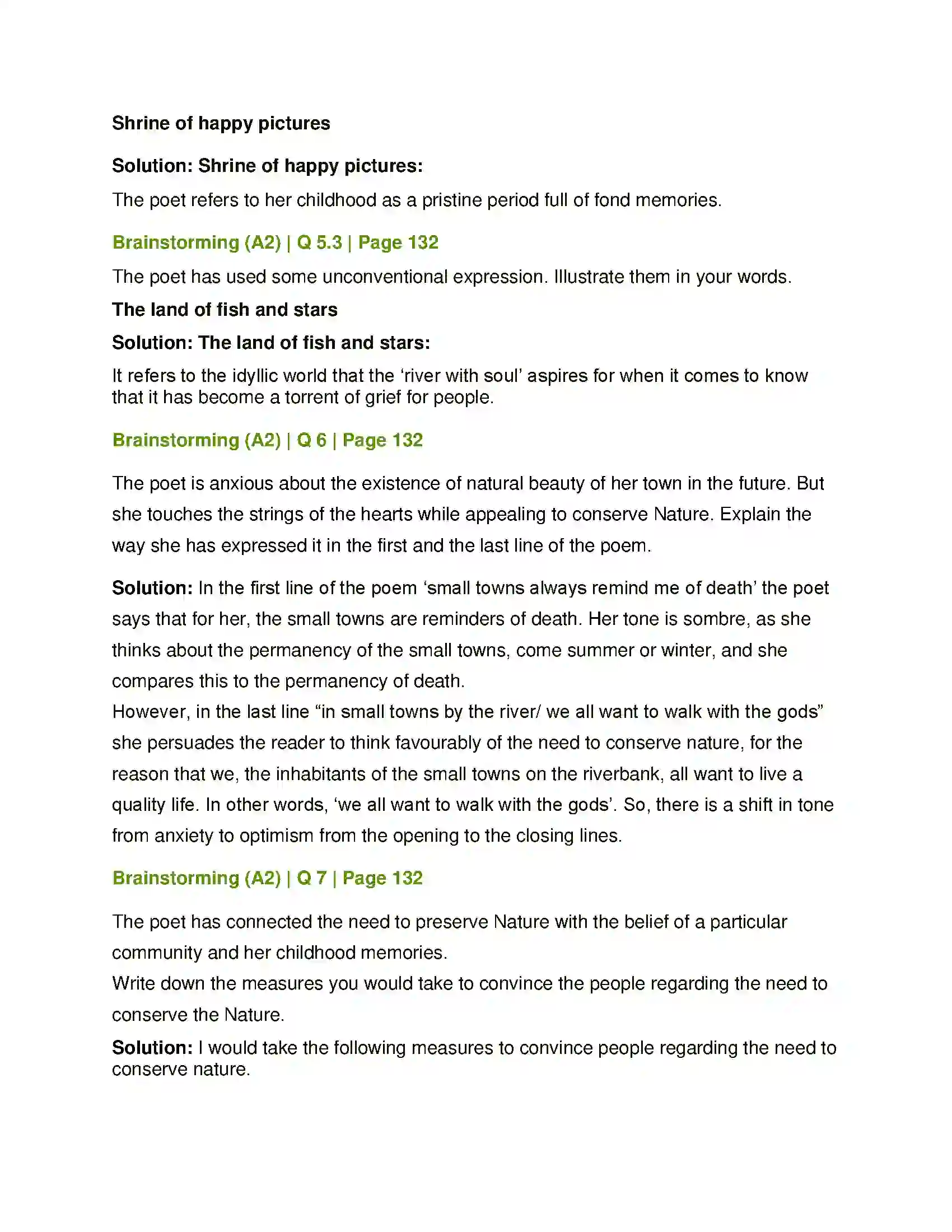 Maharashtra Board Class 12th English Small Towns and Rivers Solution 6