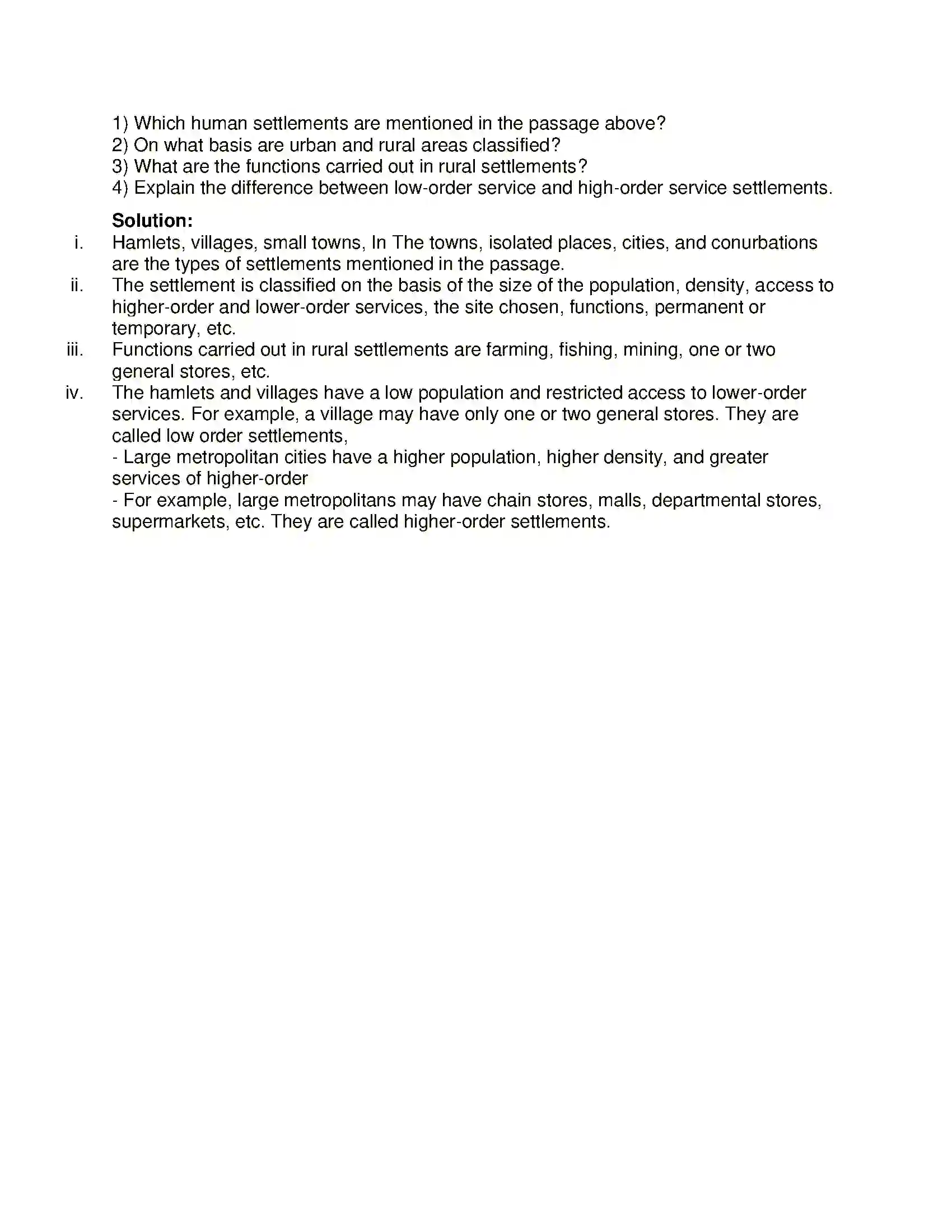 Maharashtra Board Class 12th Geography Human Settlements and Land Use Solution 13