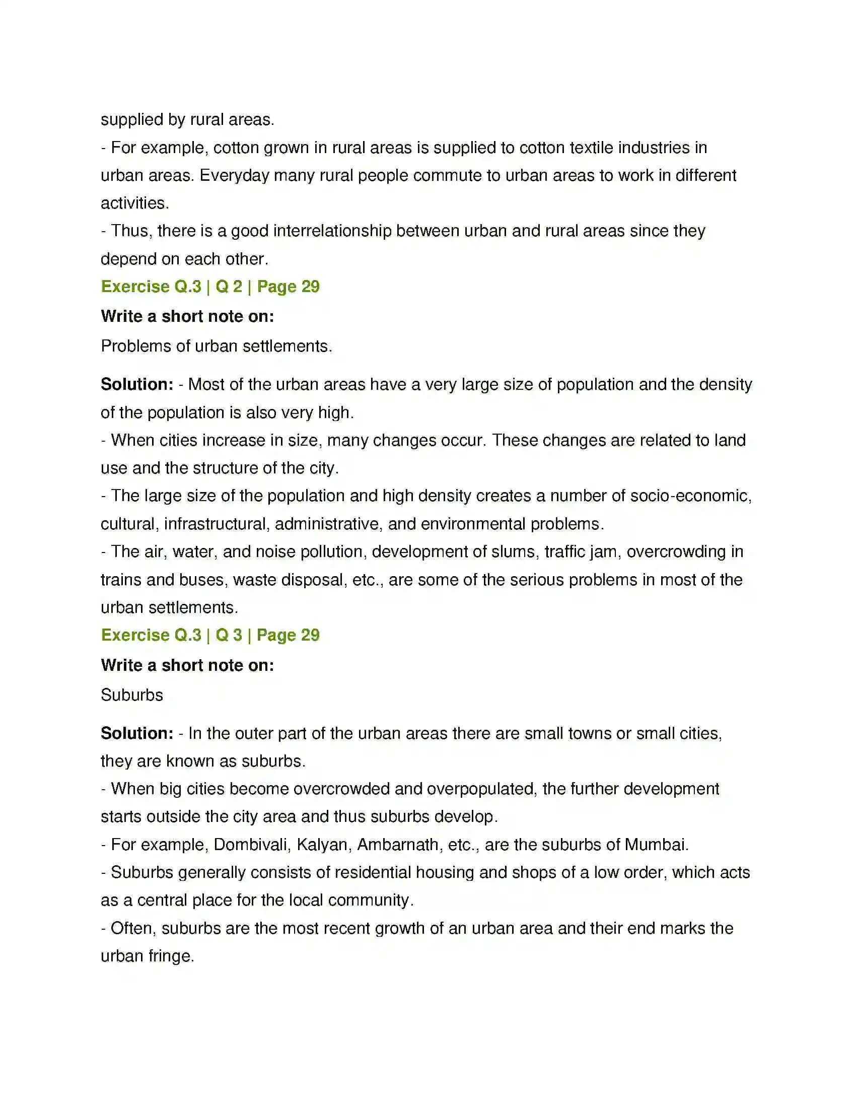 Maharashtra Board Class 12th Geography Human Settlements and Land Use Solution 4