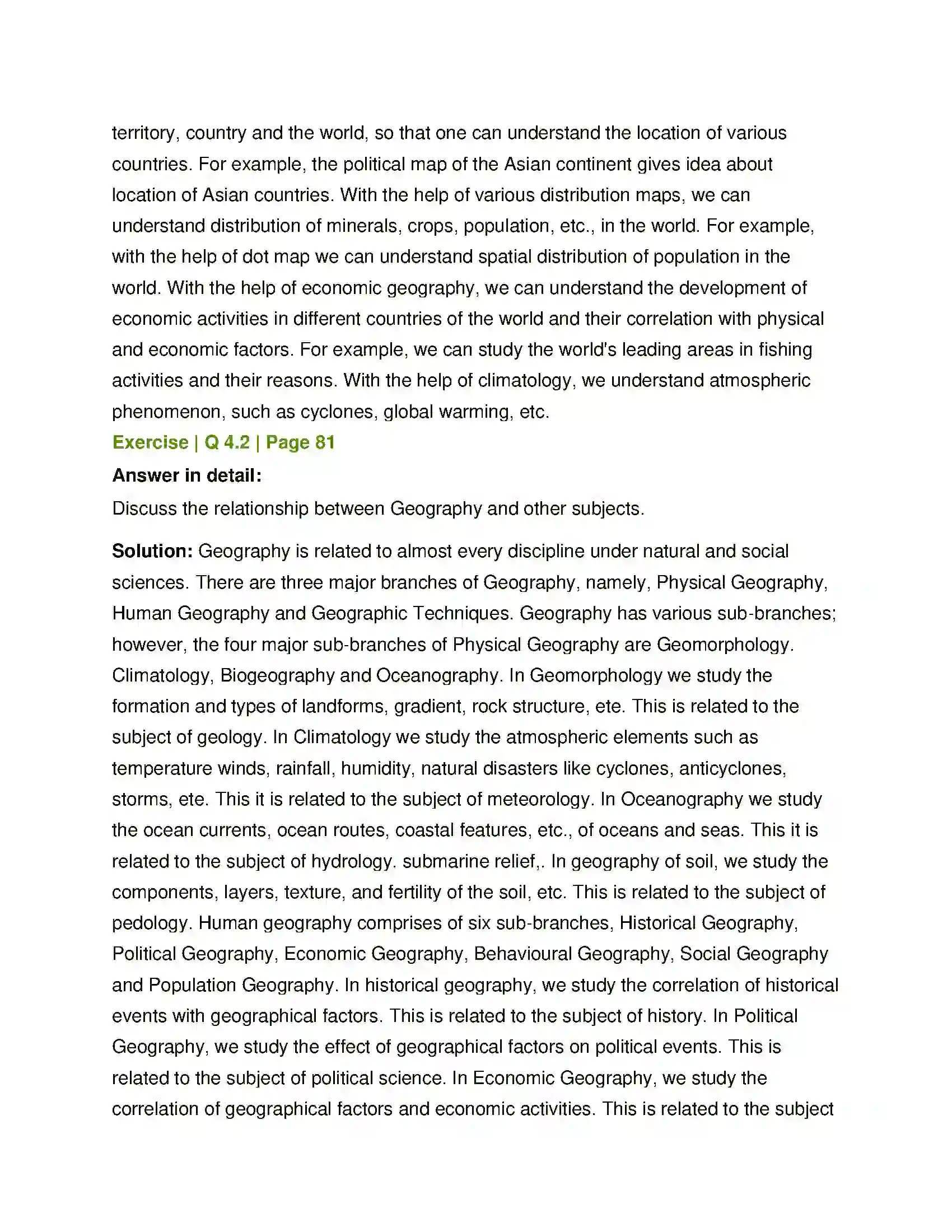 Maharashtra Board Class 12th Geography Geography Nature and Scope Solution 5