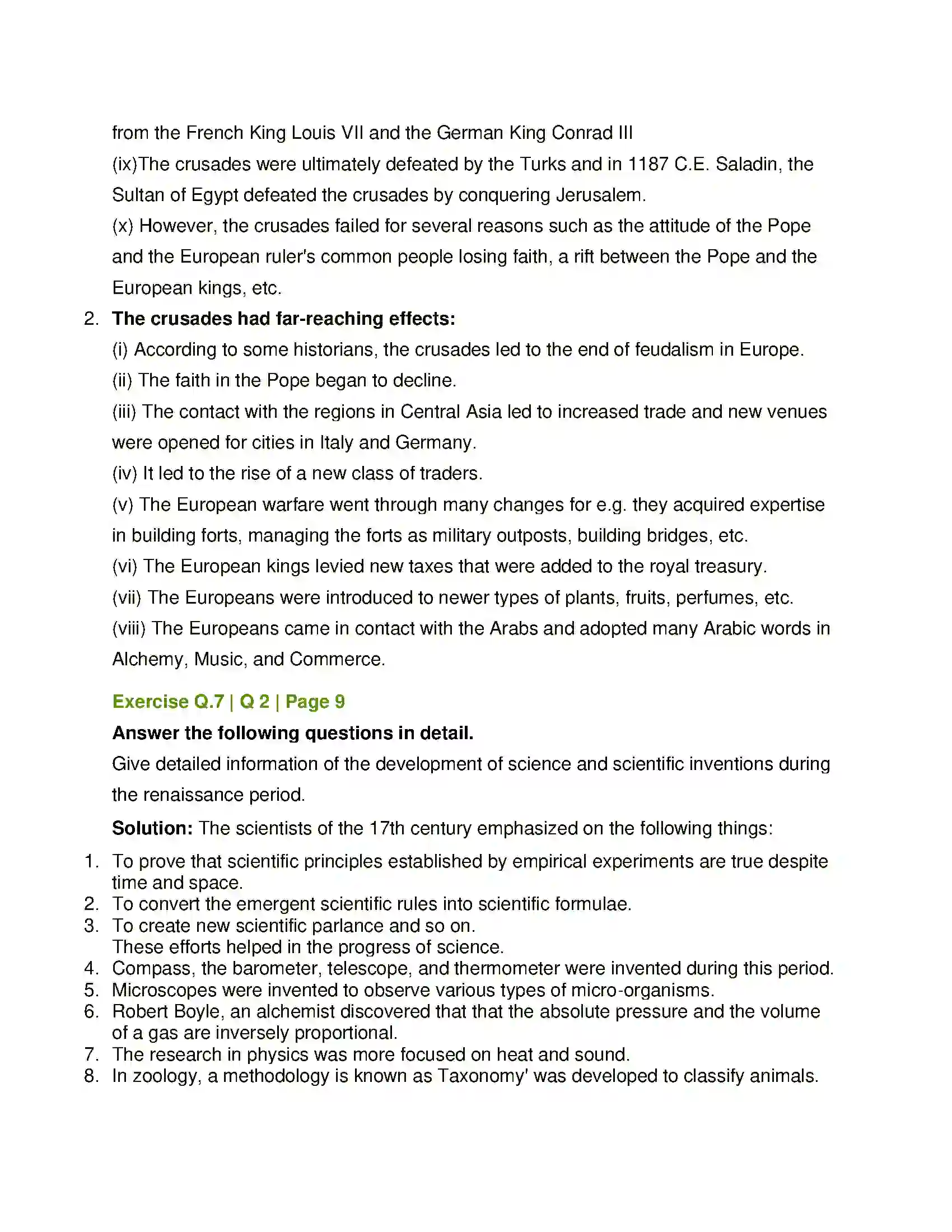 Maharashtra Board Class 12th History Renaissance in Europe and Development of Science Solution 7