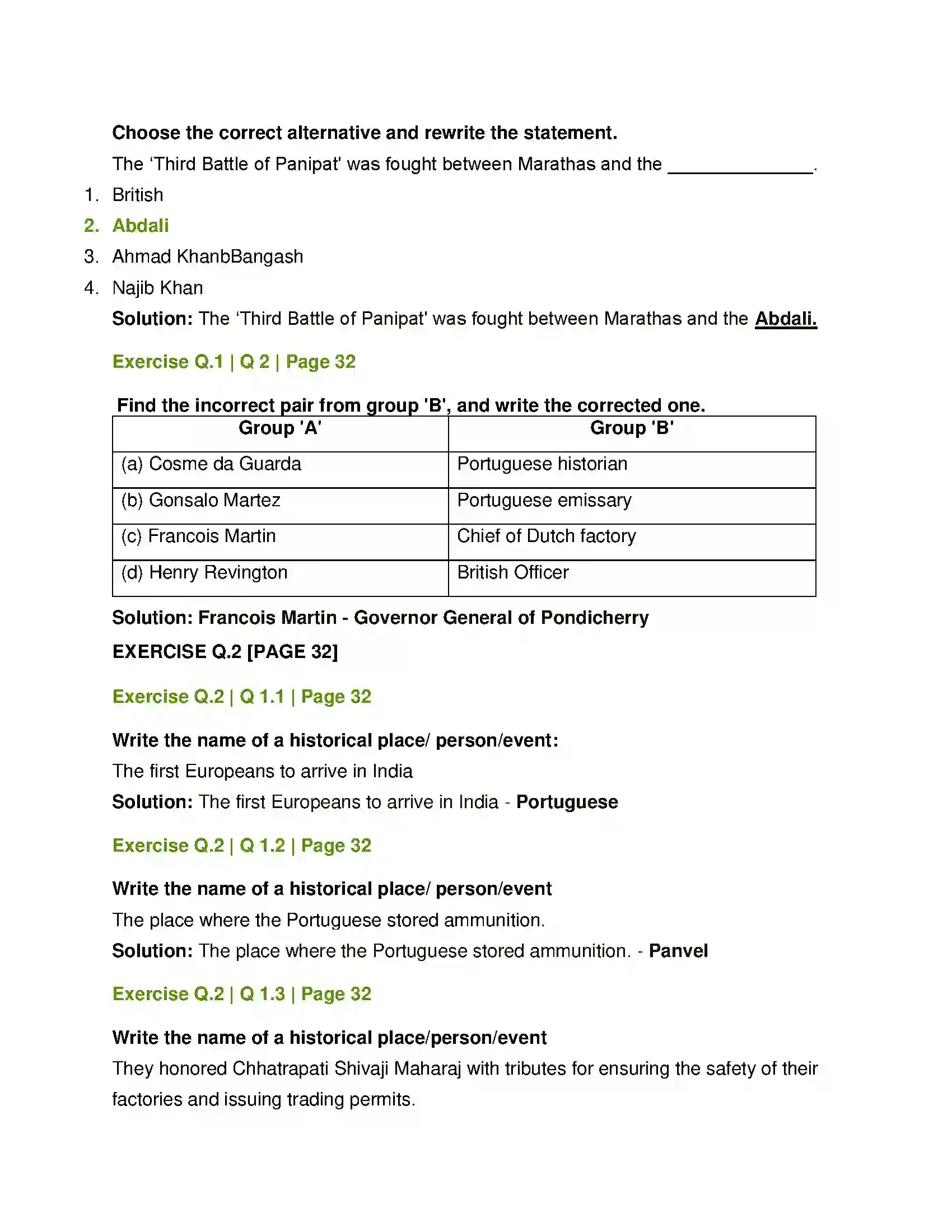 Maharashtra Board Class 12th History Colonialism and the Marathas Solution 2