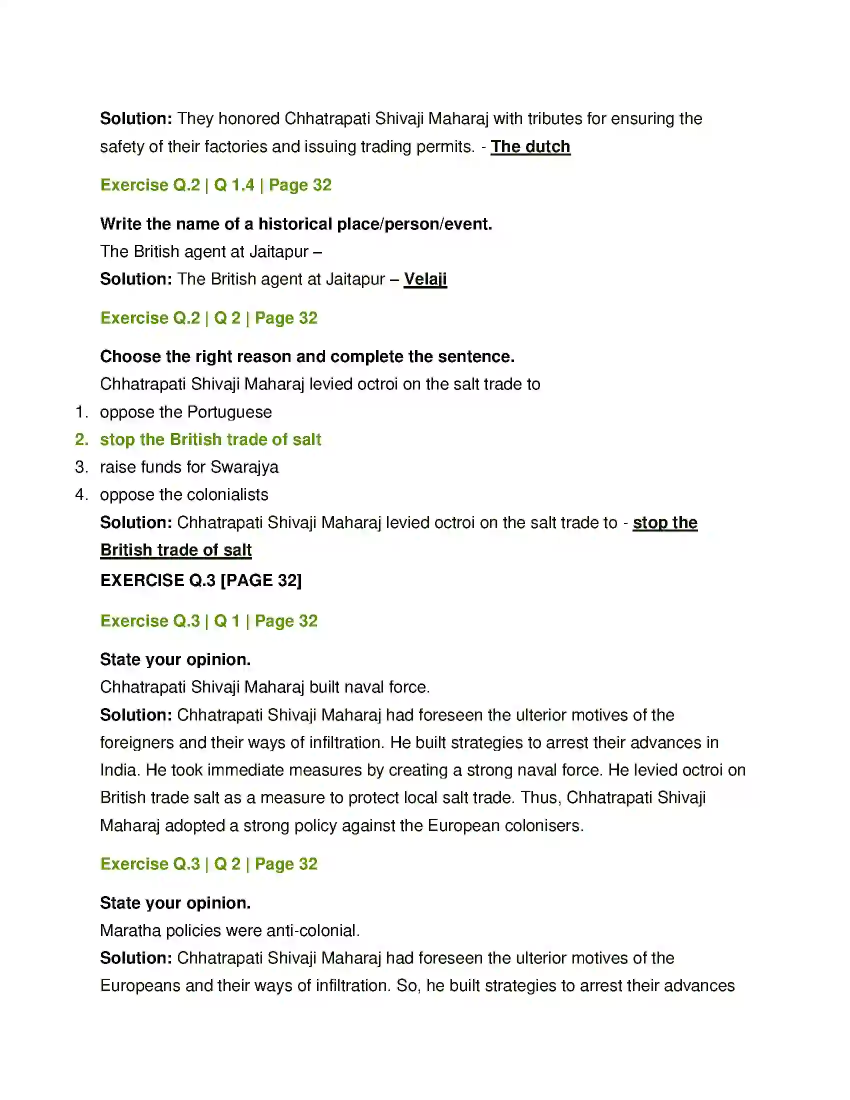 Maharashtra Board Class 12th History Colonialism and the Marathas Solution 3