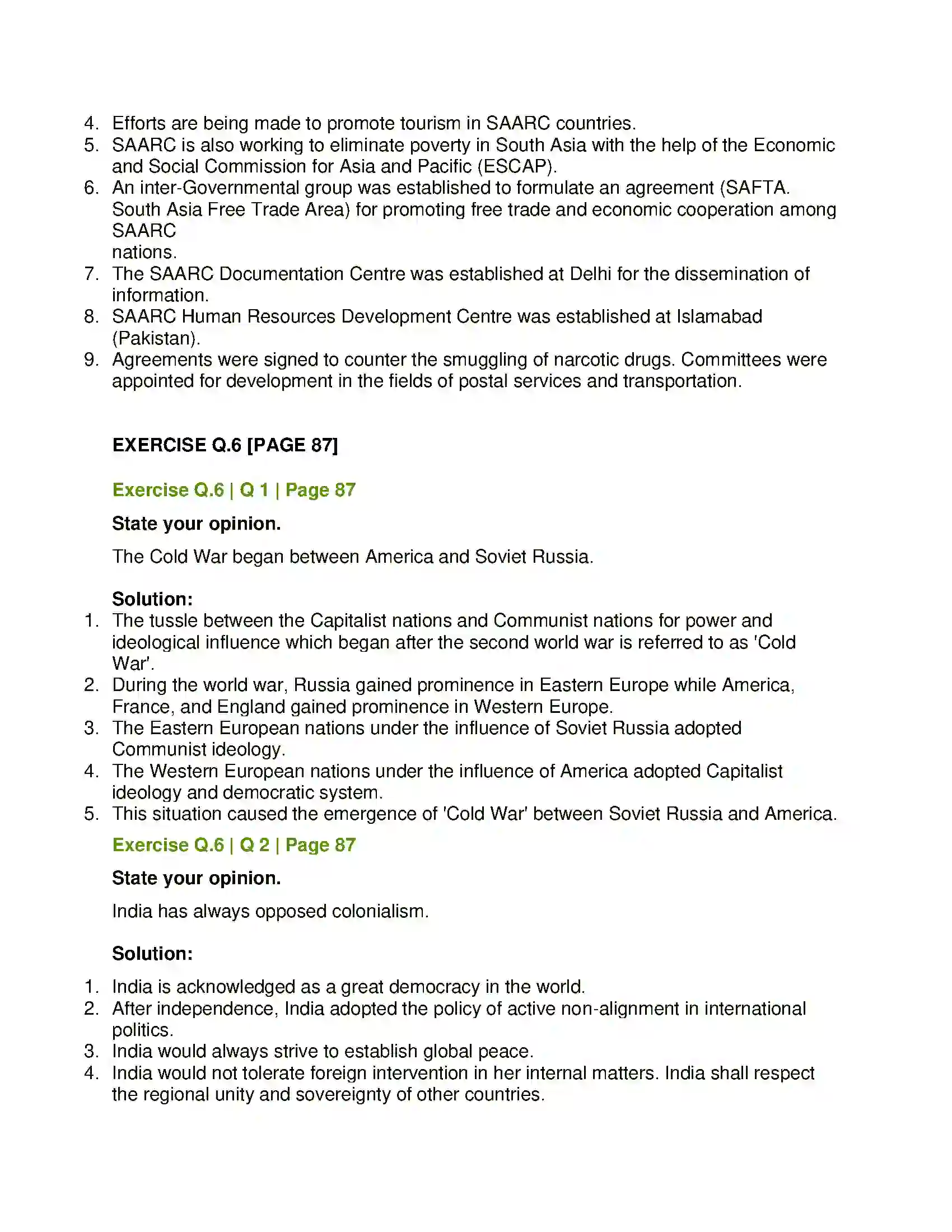 Maharashtra Board Class 12th History Cold War Solution 5