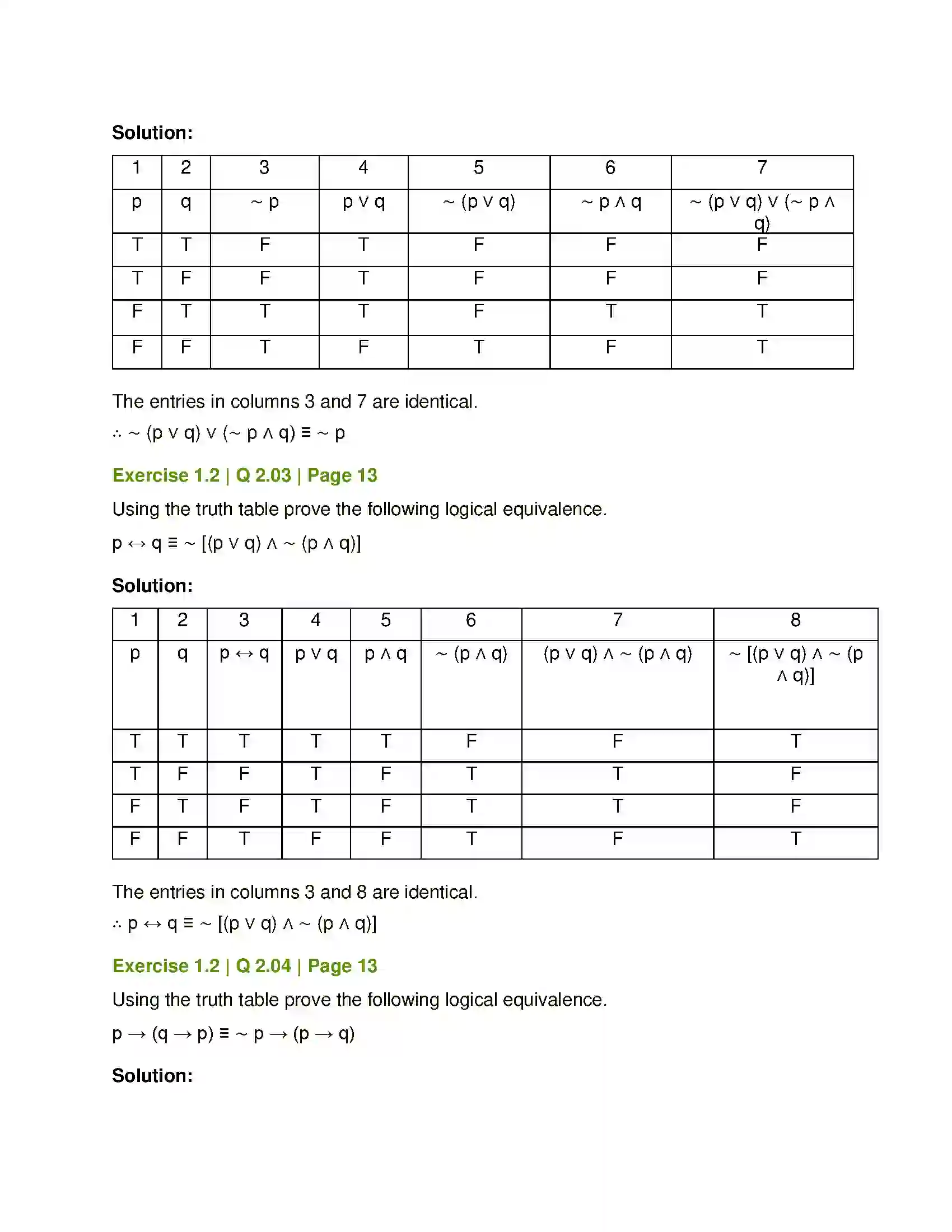 Maharashtra Board Class 12th Mathematics & Statistics-1 (Arts & Science) Mathematical Logic Solution 15