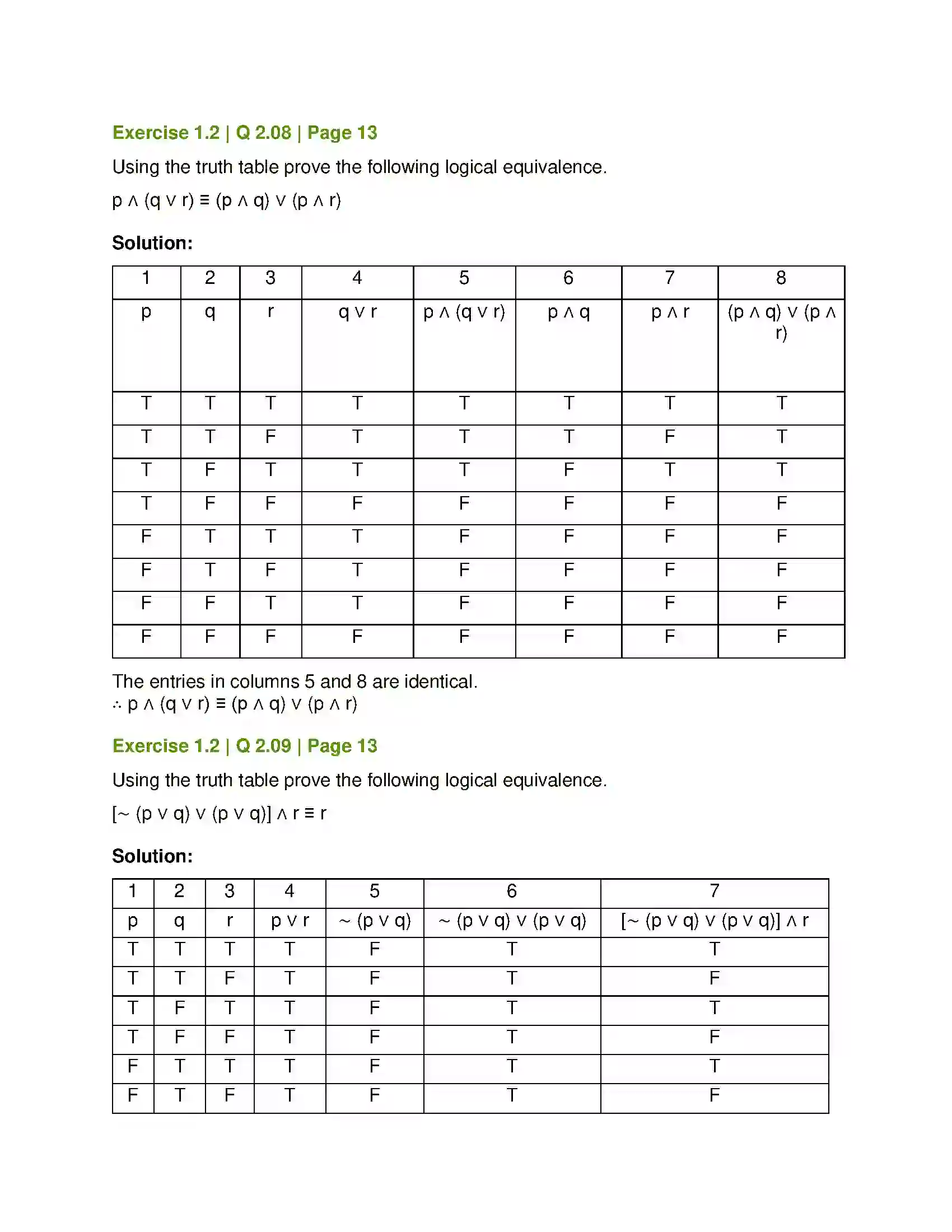 Maharashtra Board Class 12th Mathematics & Statistics-1 (Arts & Science) Mathematical Logic Solution 18