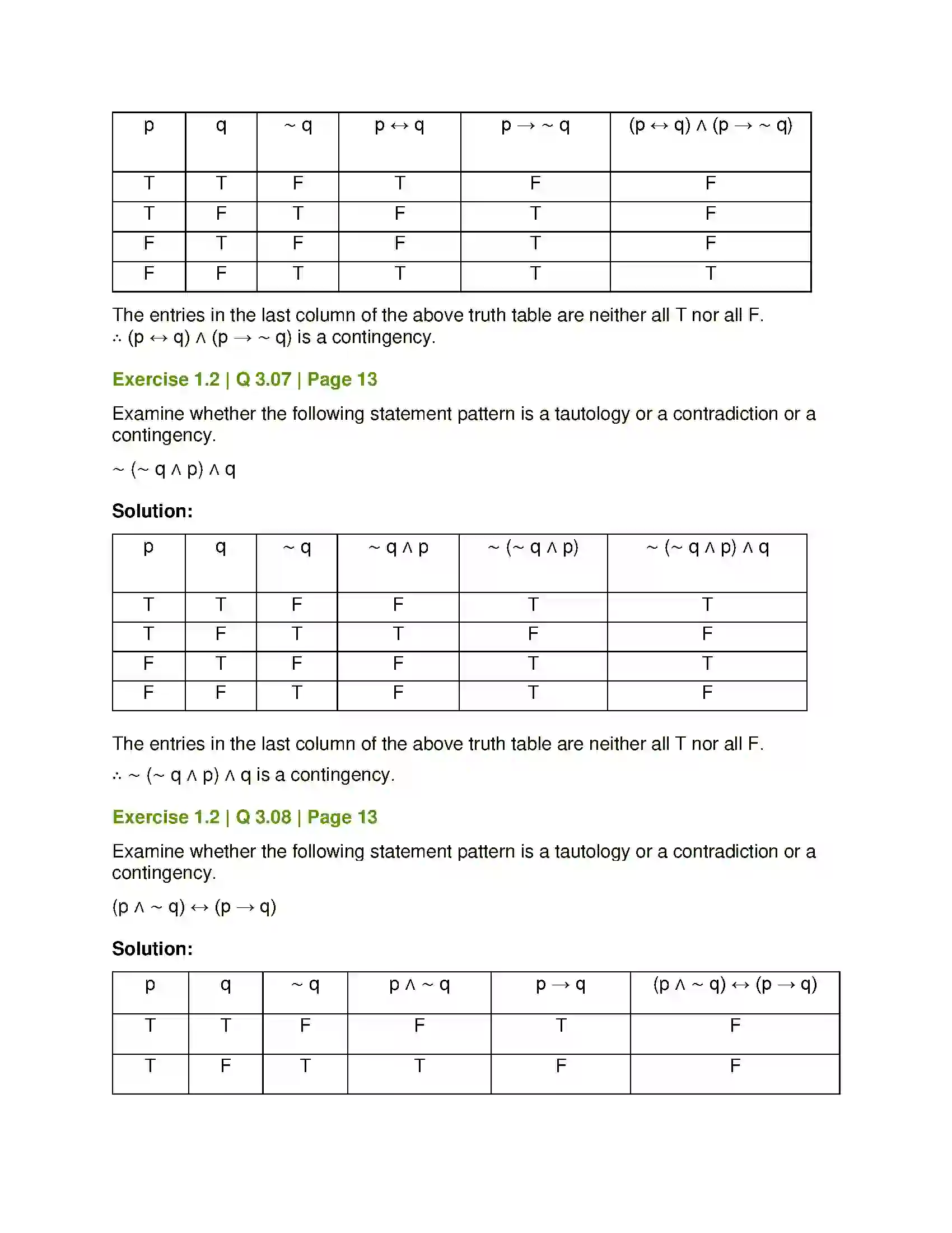 Maharashtra Board Class 12th Mathematics & Statistics-1 (Arts & Science) Mathematical Logic Solution 22
